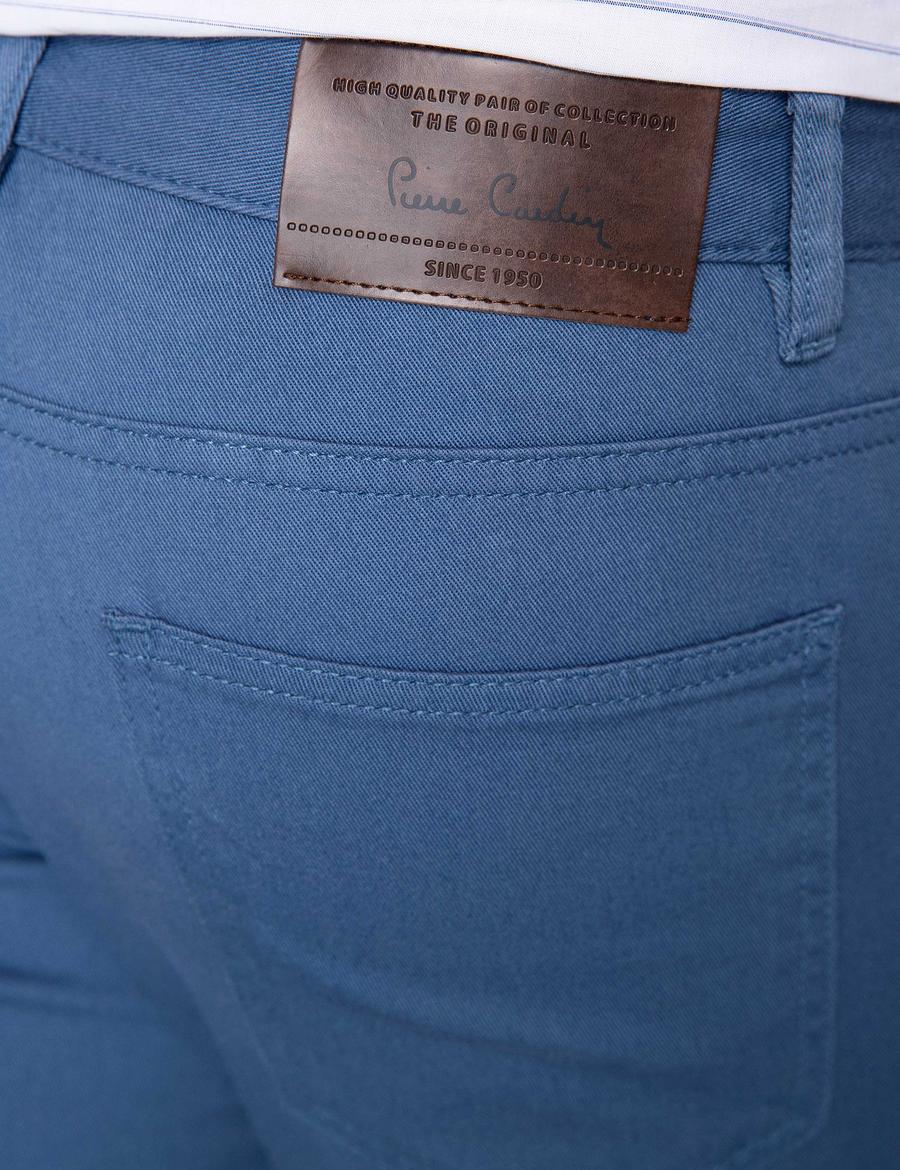 Petrol Slim Fit Kanvas Pantolon