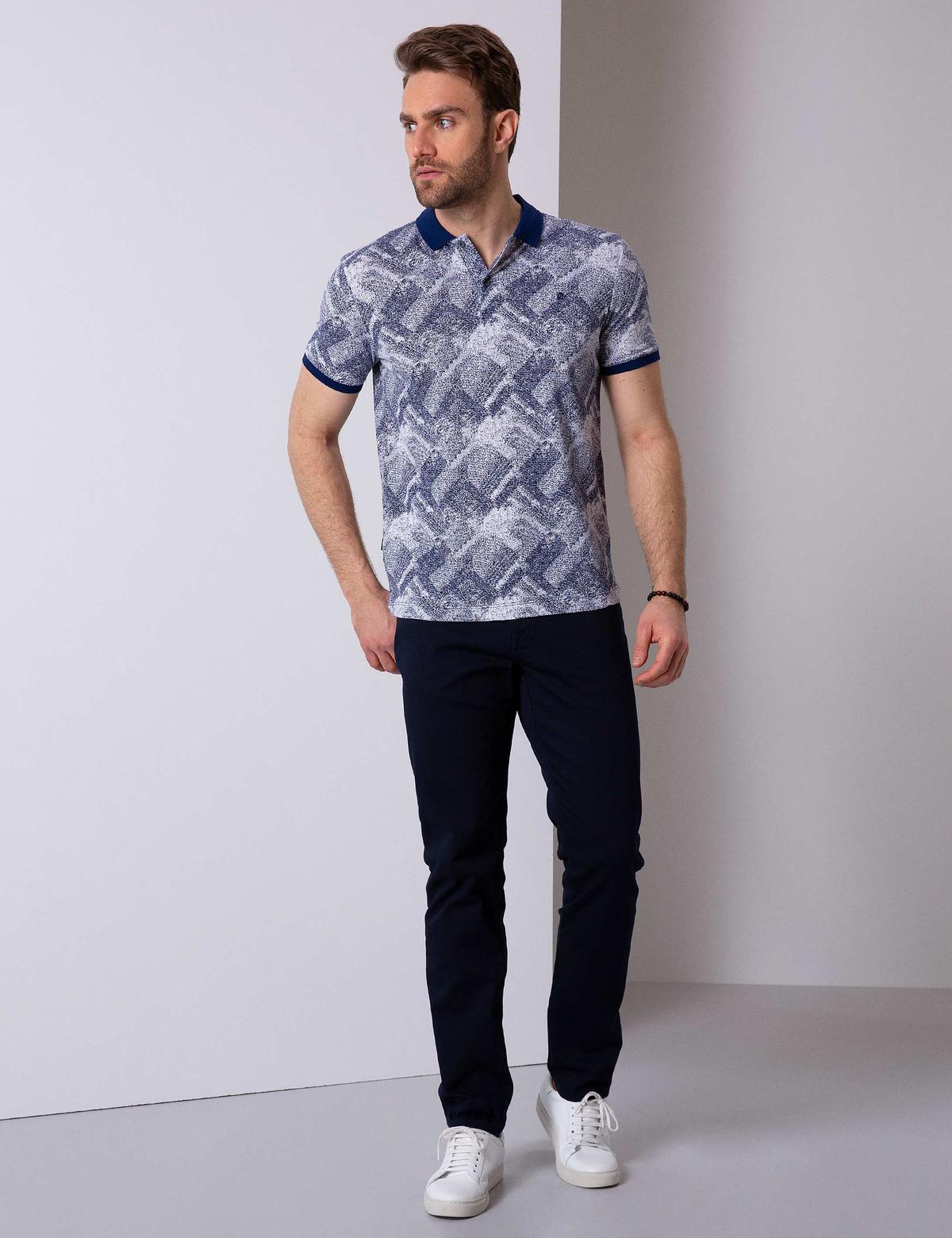 Lacivert Slim Fit Chino Pantolon