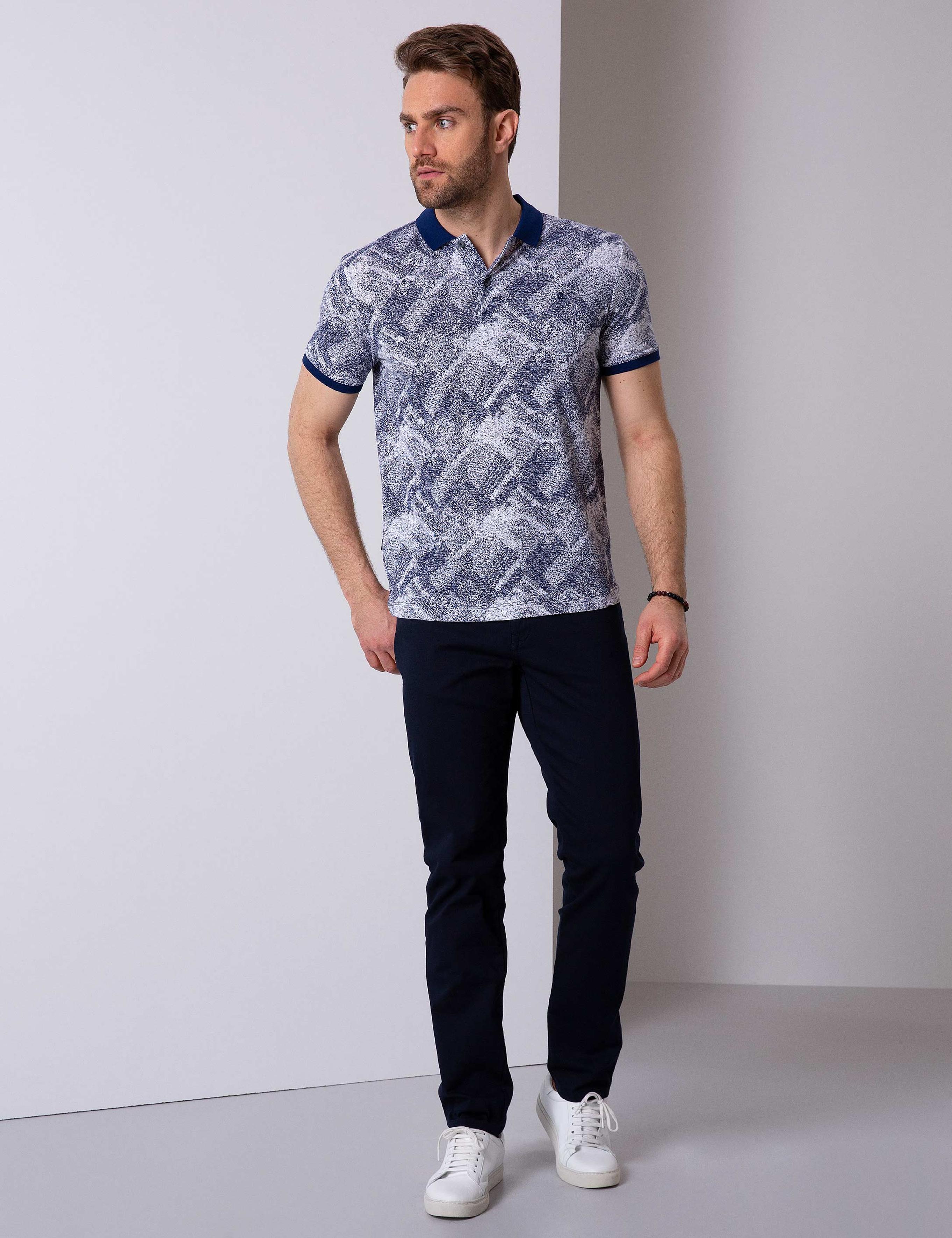 Lacivert Slim Fit Chino Pantolon