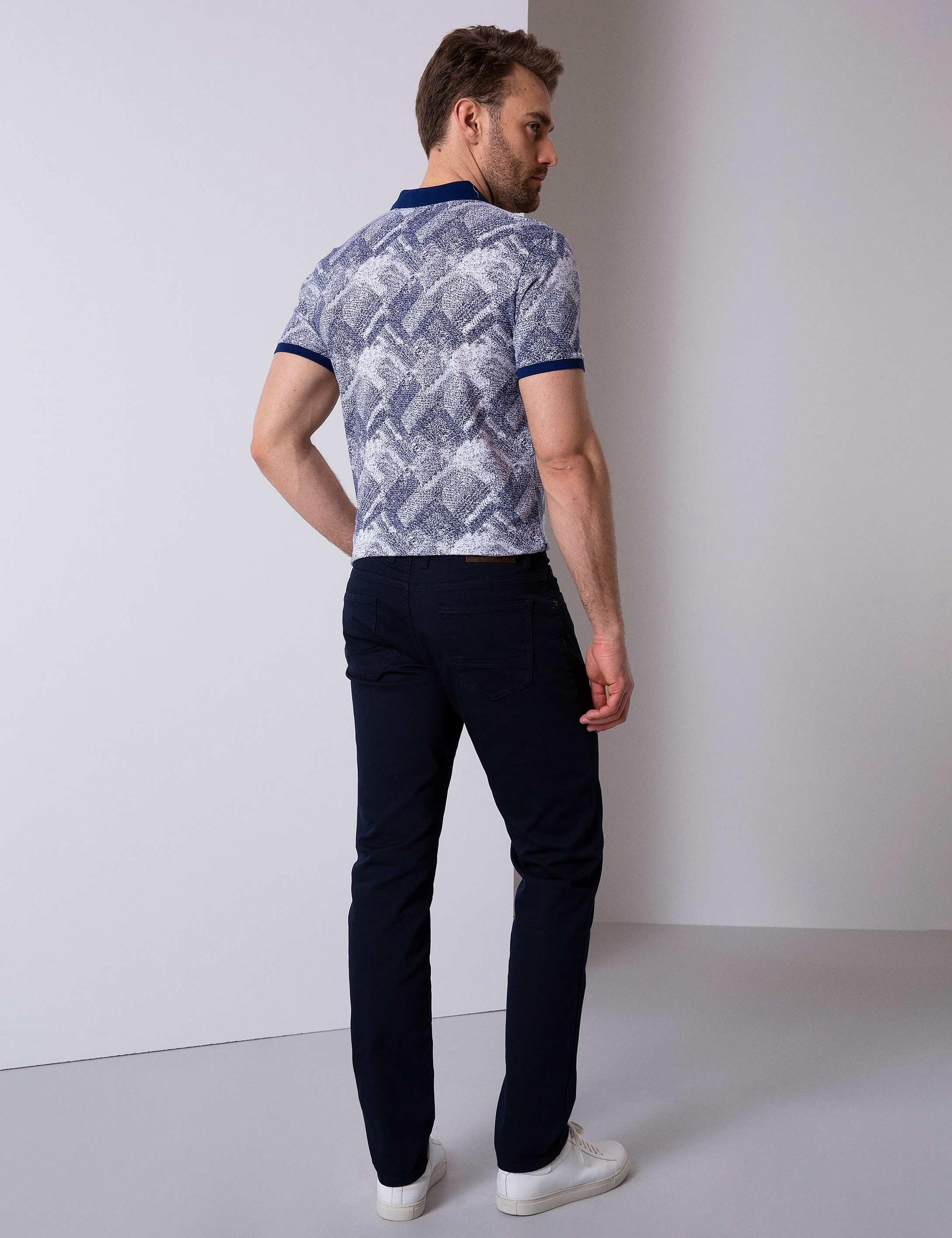 Lacivert Slim Fit Chino Pantolon