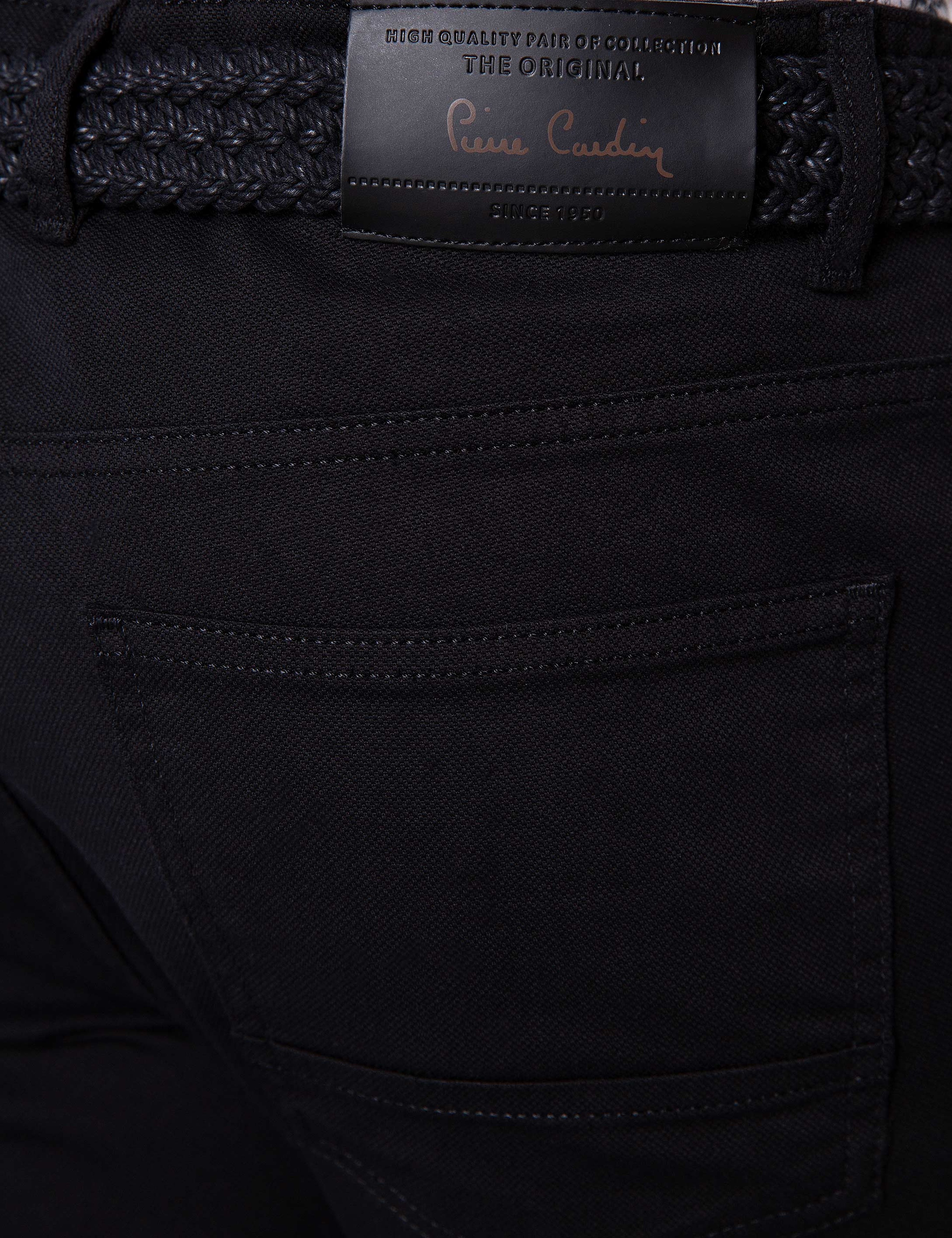 Siyah Slim Fit Kanvas Pantolon - Image 4