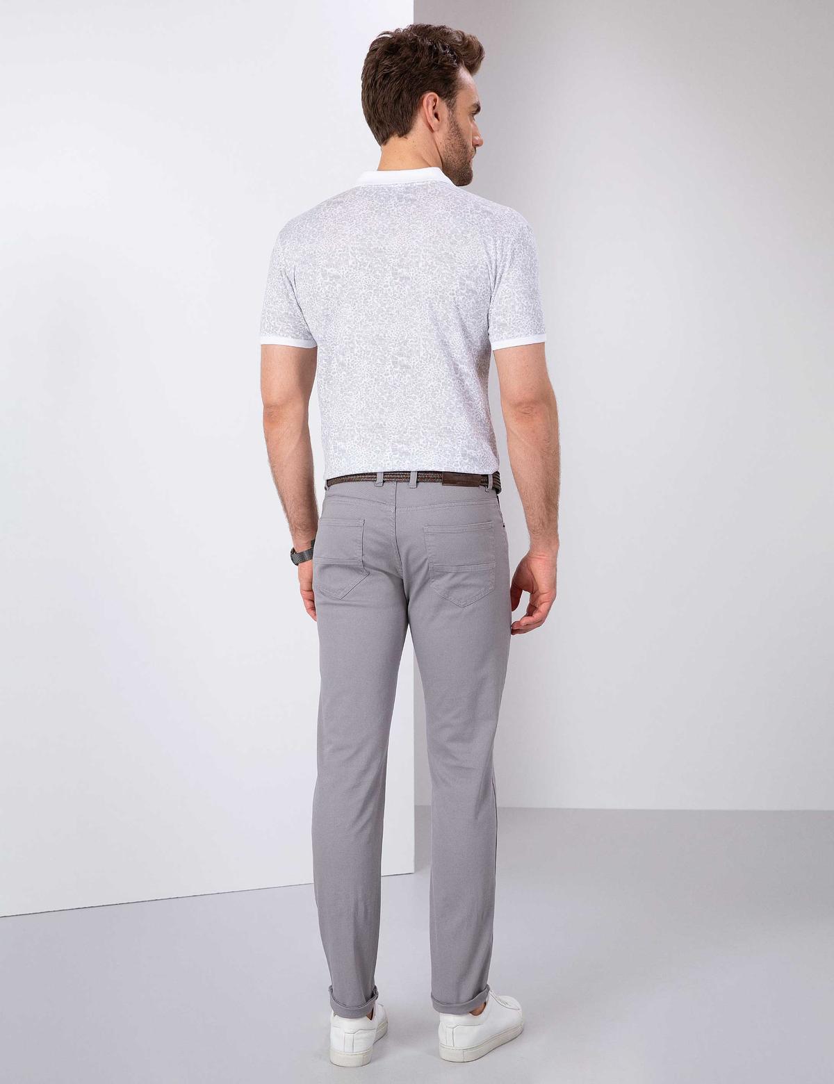 Gri Slim Fit Kanvas Pantolon - 50200825025