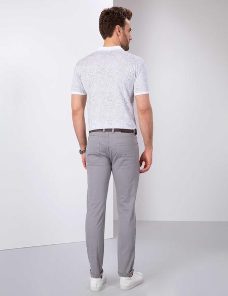 Gri Slim Fit Kanvas Pantolon - 50200825025