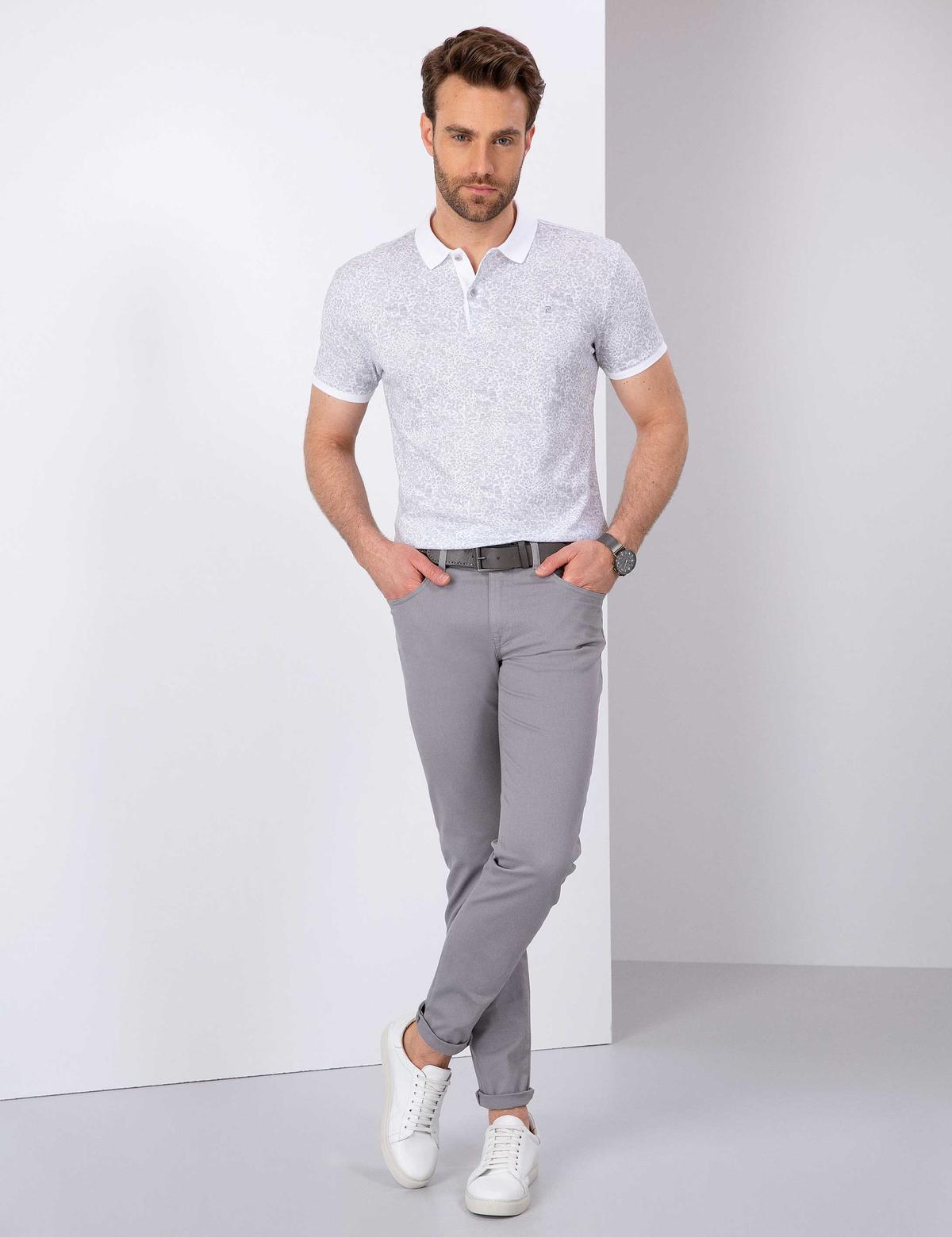 Gri Slim Fit Kanvas Pantolon