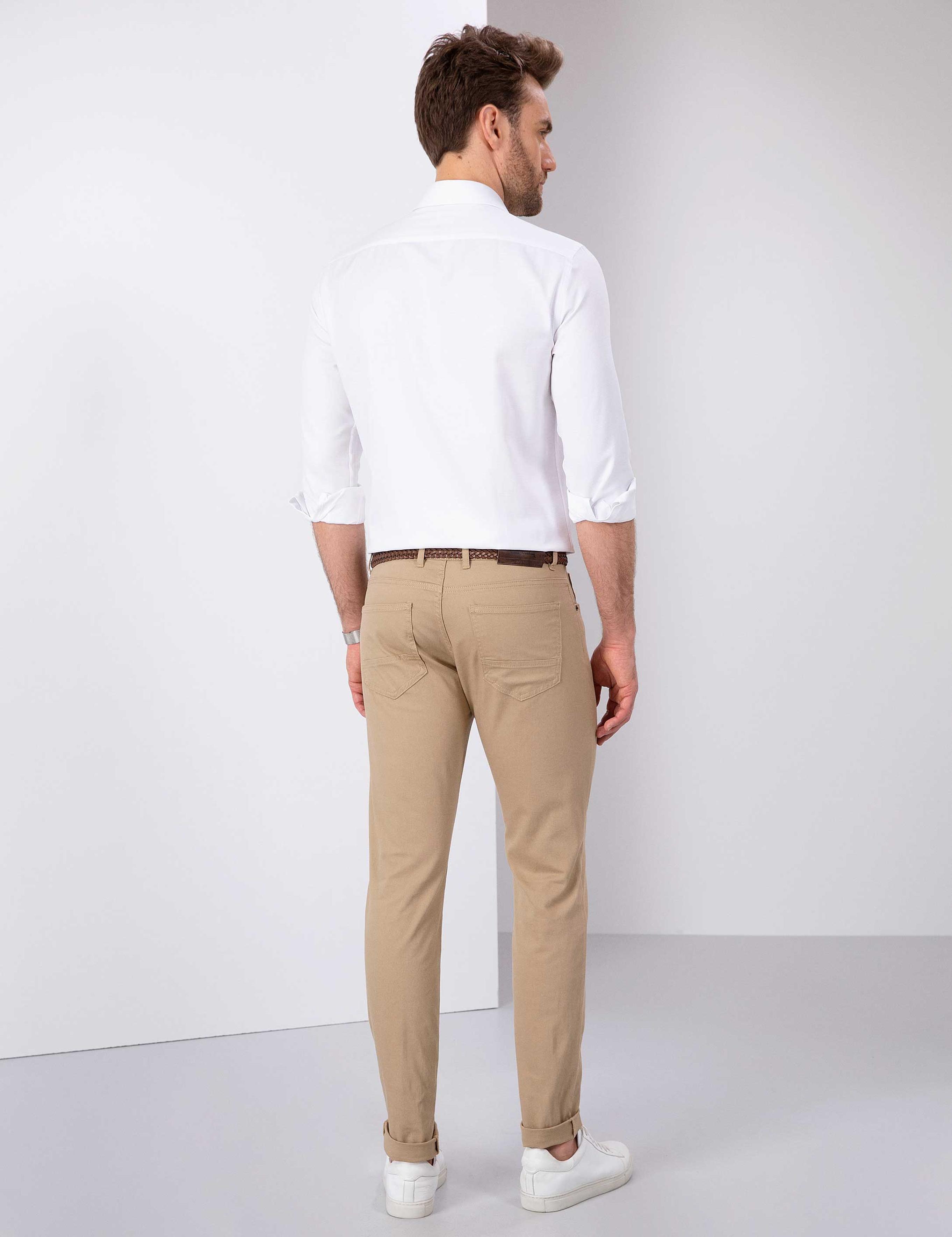 Camel Slim Fit Chino Pantolon