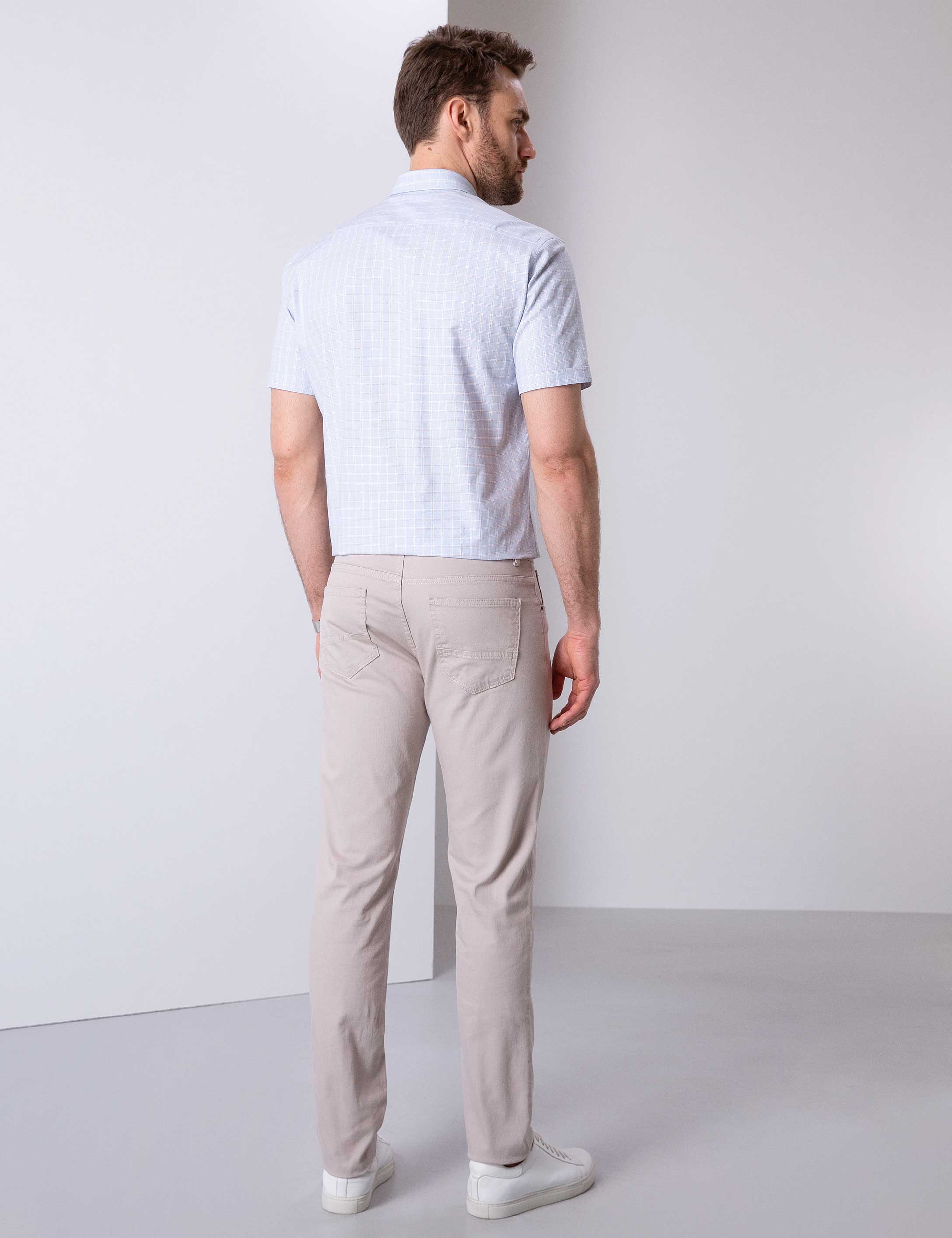 Bej Slim Fit Kanvas Pantolon - Image 3