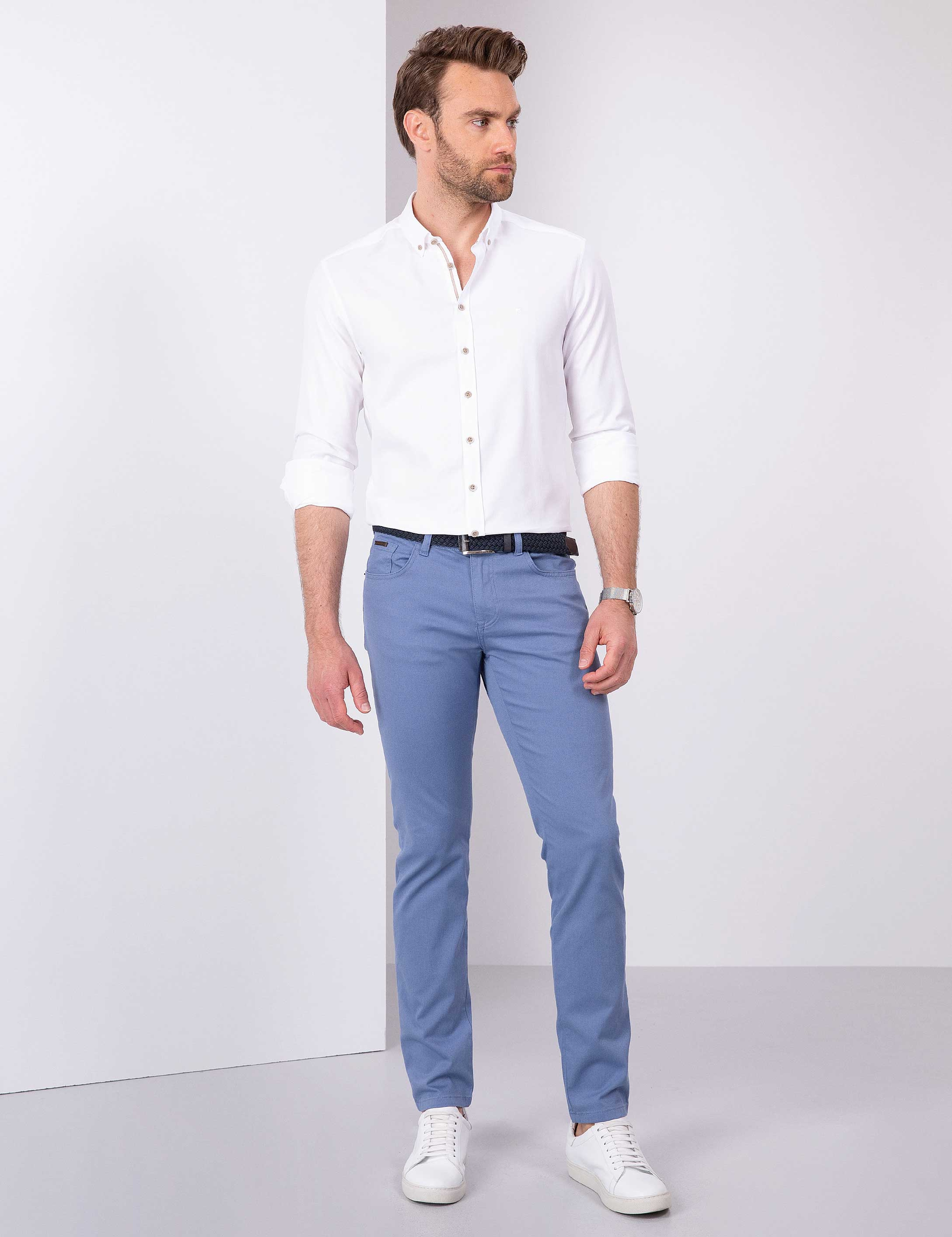 Mavi Slim Fit Kanvas Pantolon - Image 1