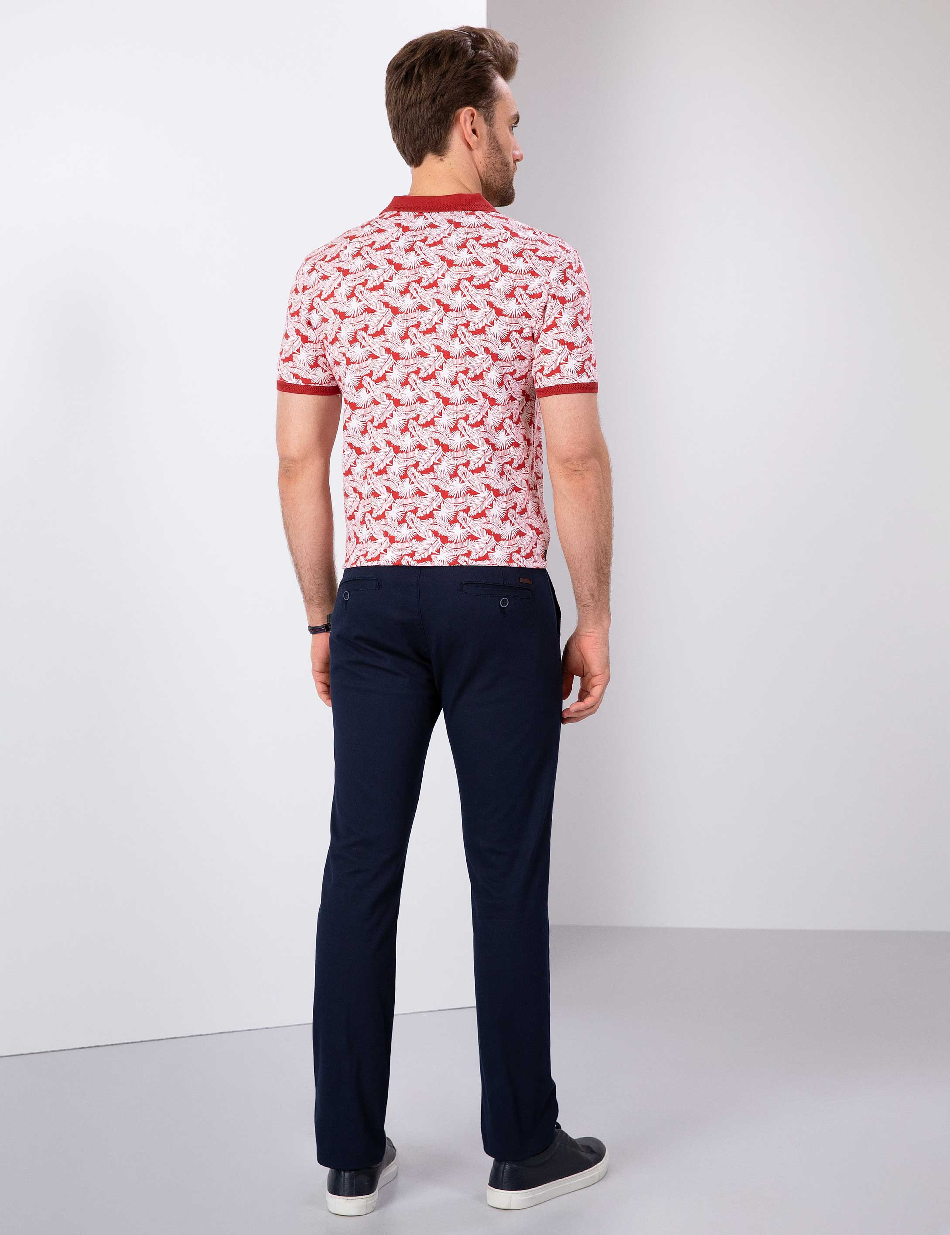 Lacivert Slim Fit Kanvas Pantolon - Image 3