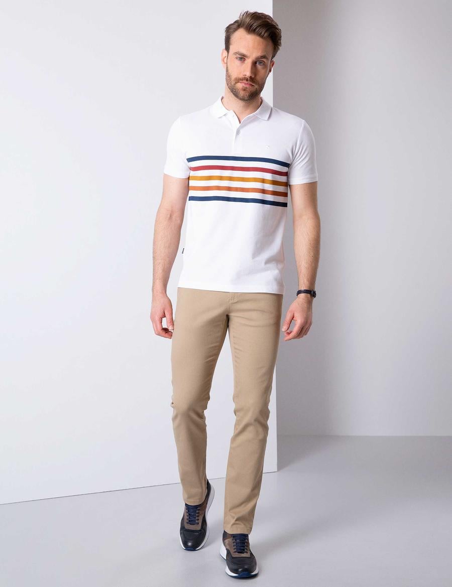 Camel Slim Fit Kanvas Pantolon