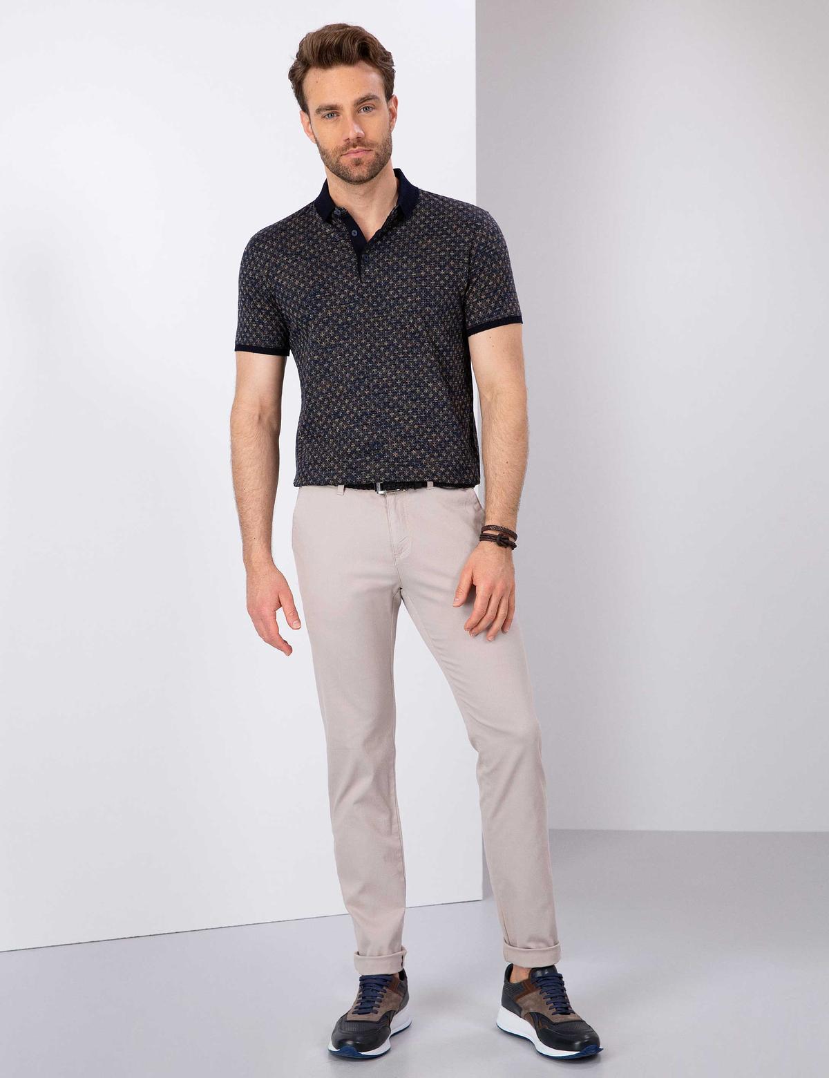 Bej Slim Fit Chino Pantolon