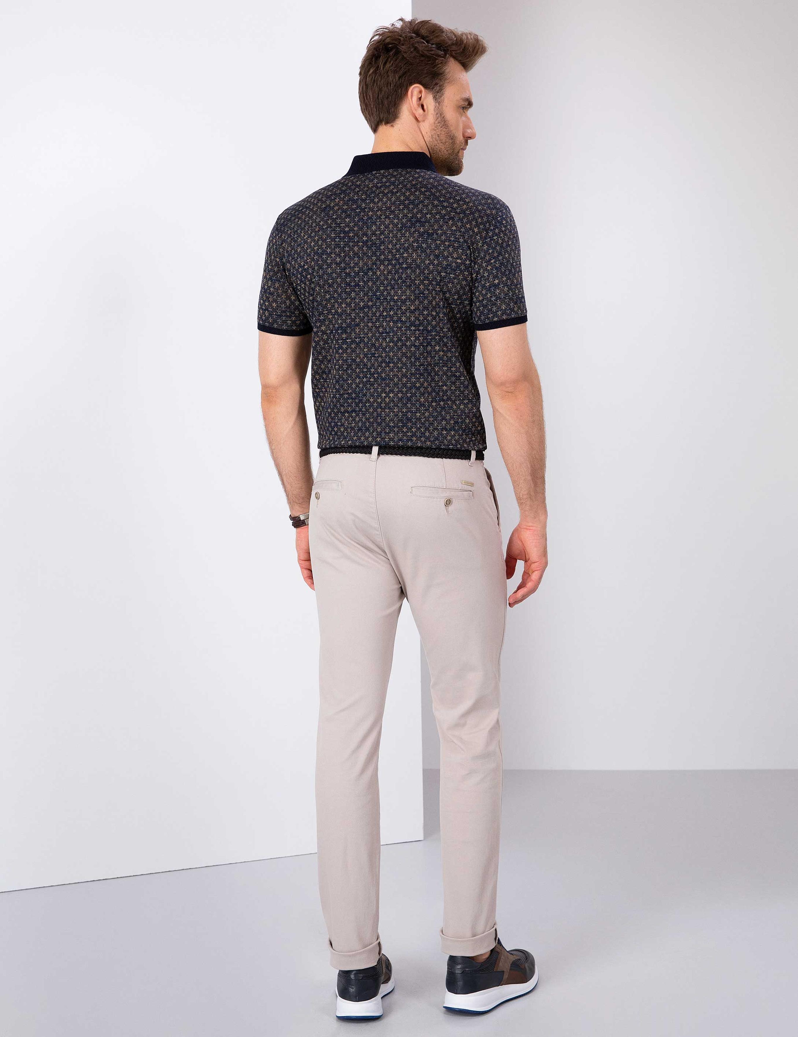 Bej Slim Fit Chino Pantolon