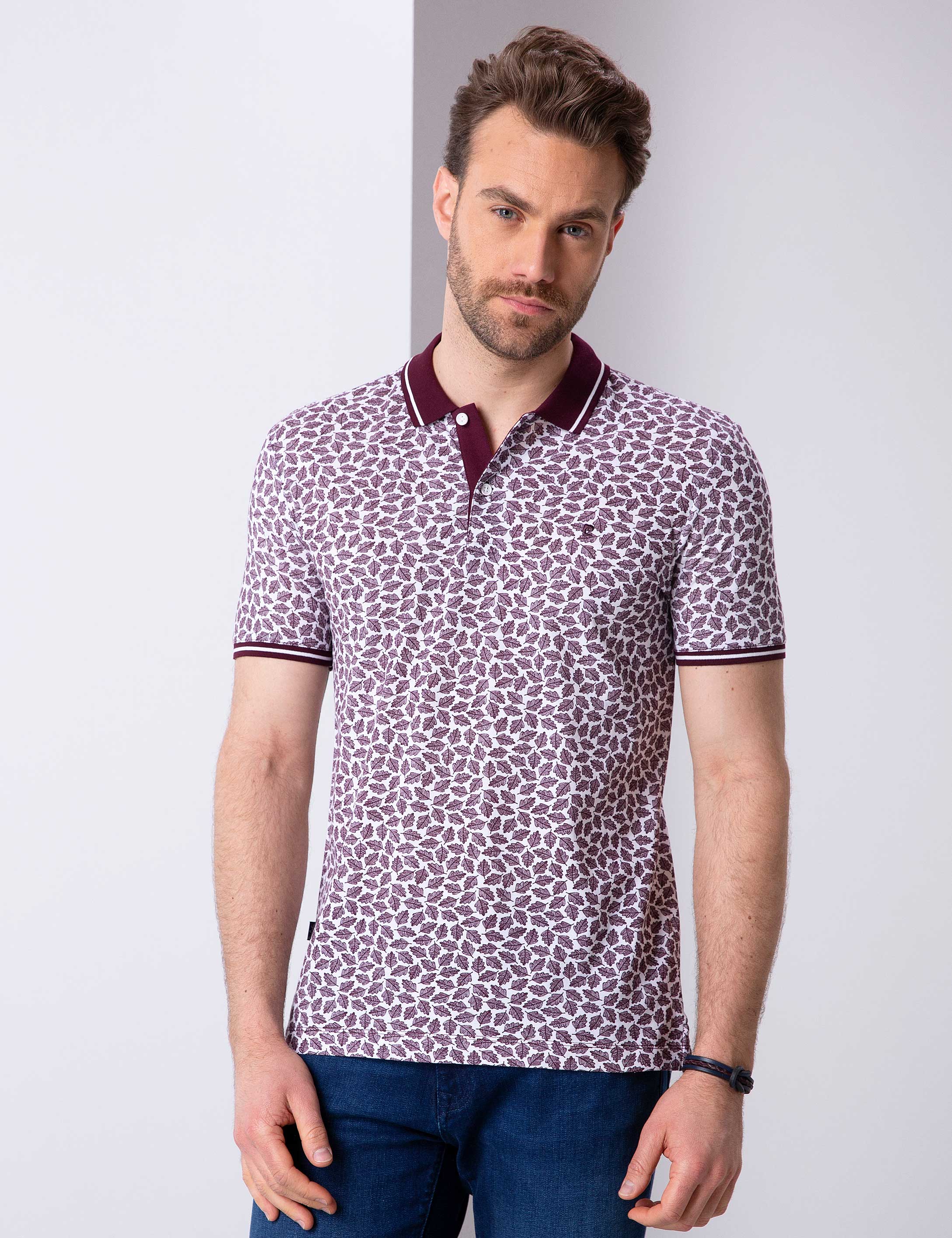 Bordo Slim Fit Polo Yaka T-Shirt