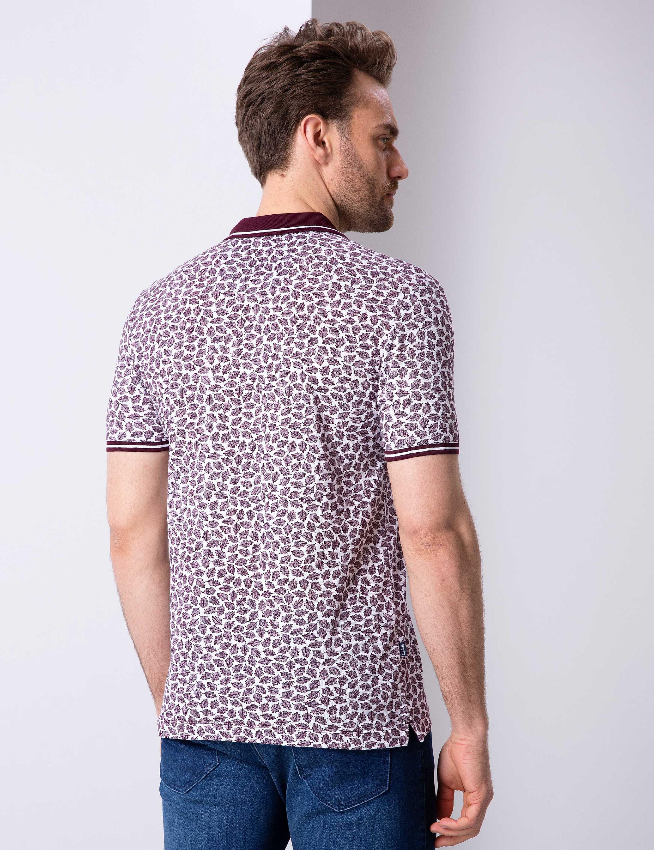 Bordo Slim Fit Polo Yaka T-Shirt