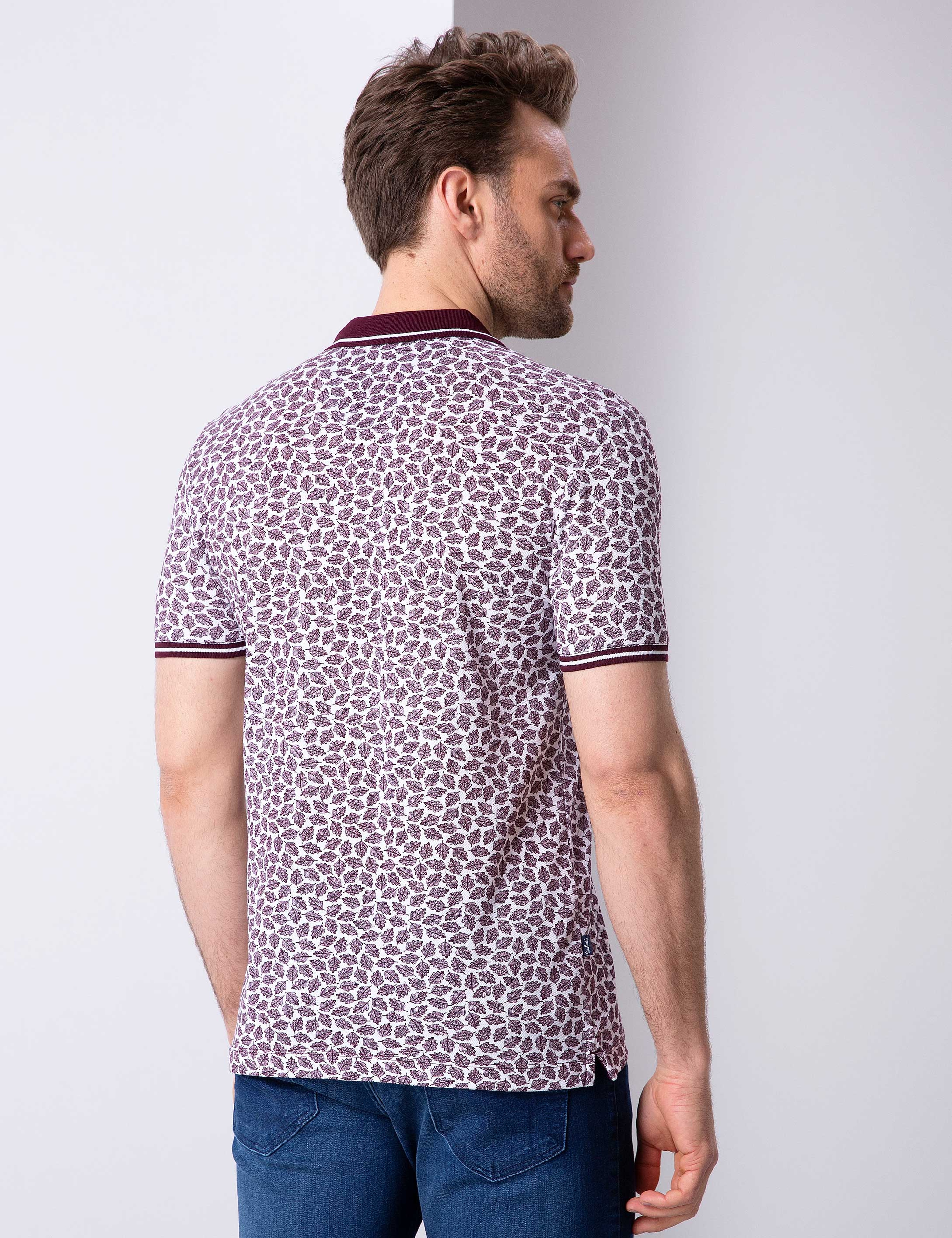 Bordo Slim Fit Polo Yaka T-Shirt - Image 3
