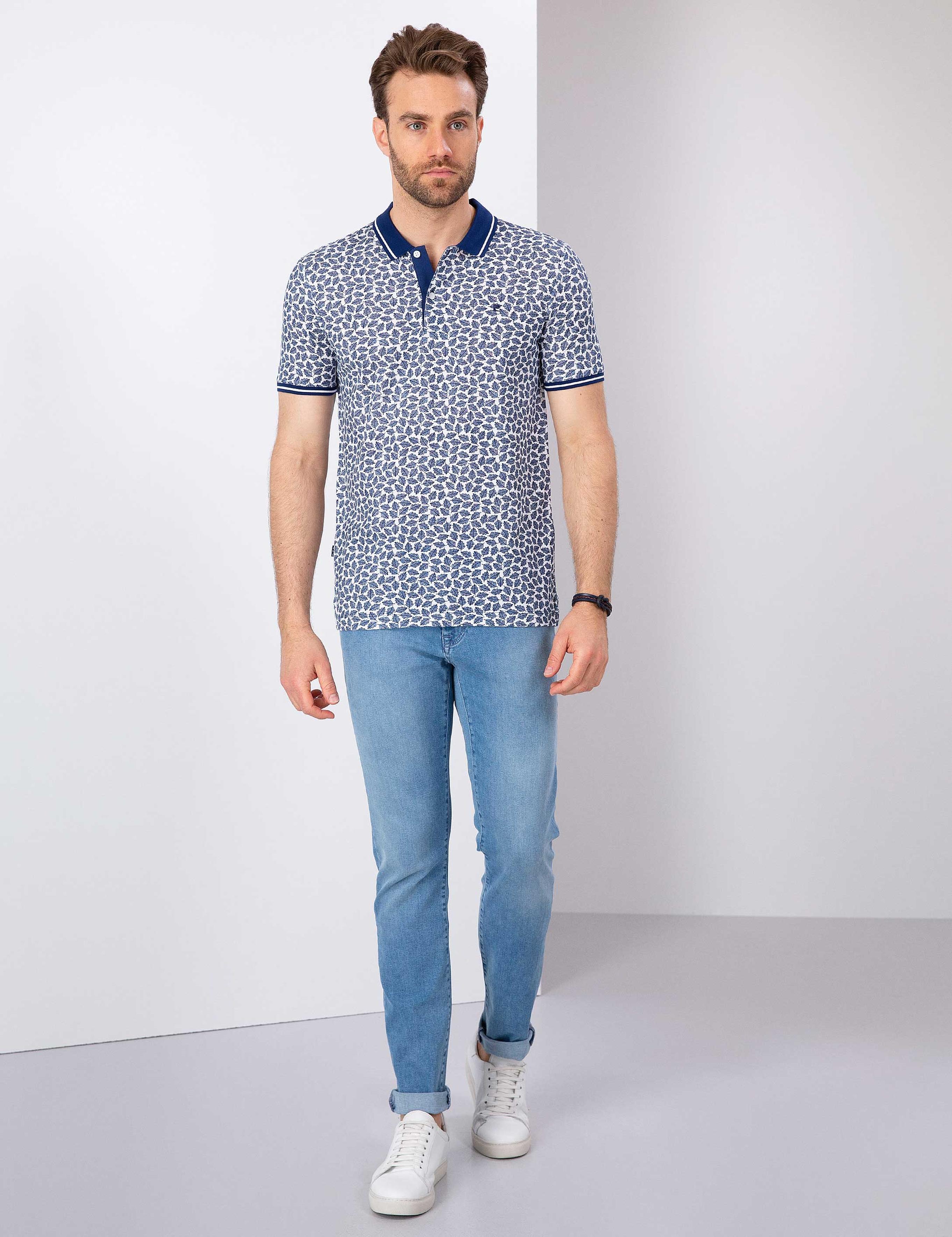 Lacivert Slim Fit Polo Yaka T-Shirt