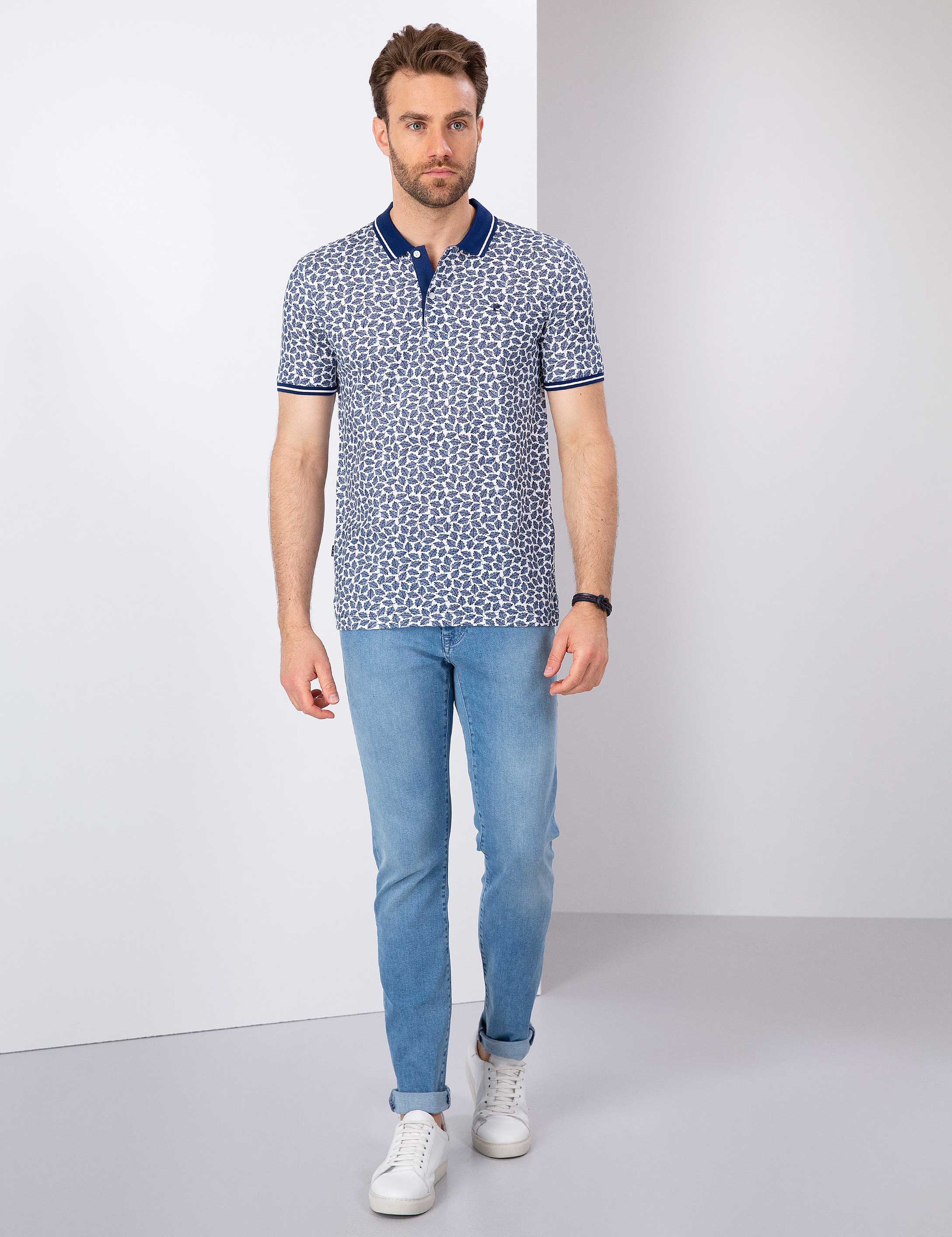 Lacivert Slim Fit Polo Yaka T-Shirt - Image 4