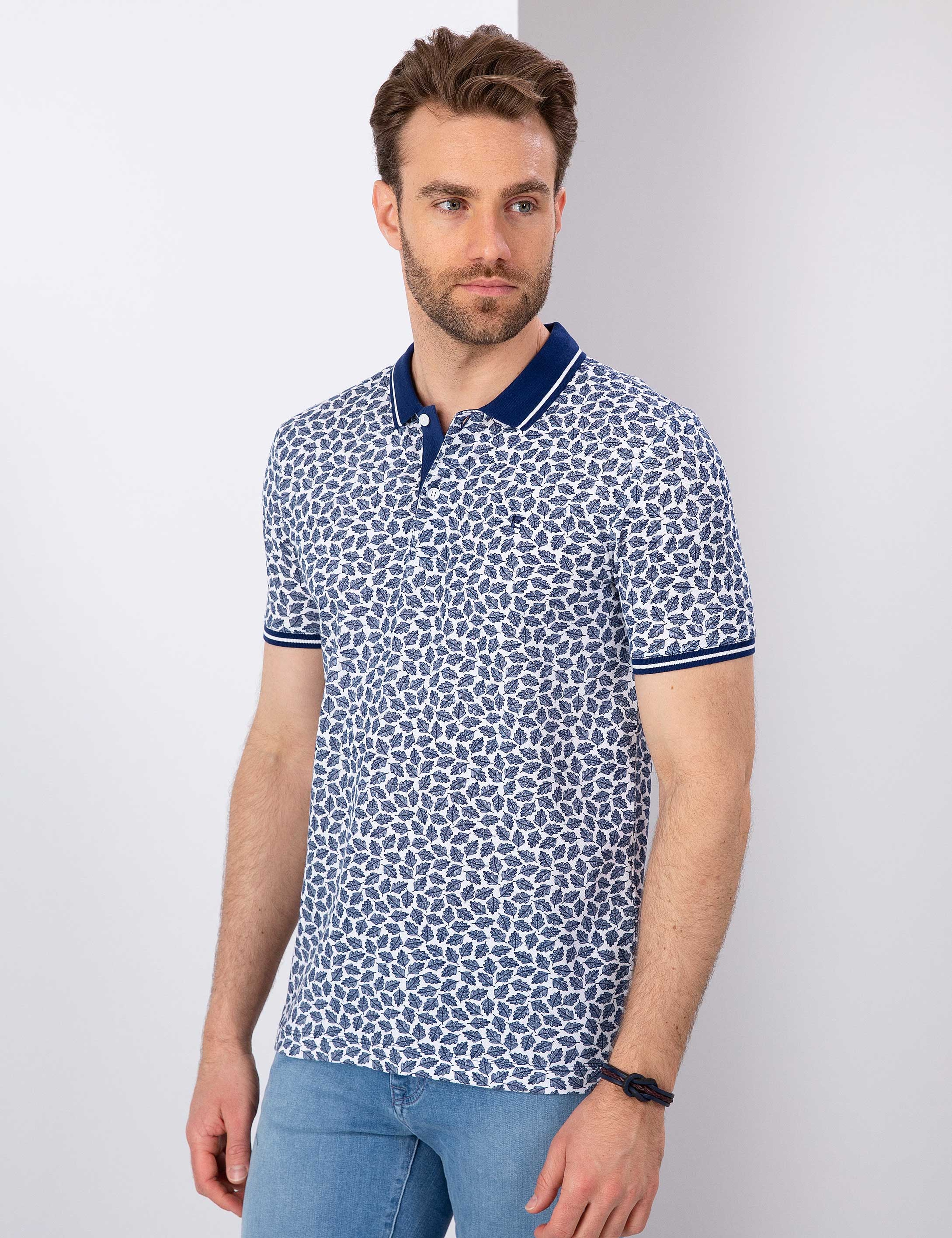 Lacivert Slim Fit Polo Yaka T-Shirt - Image 1