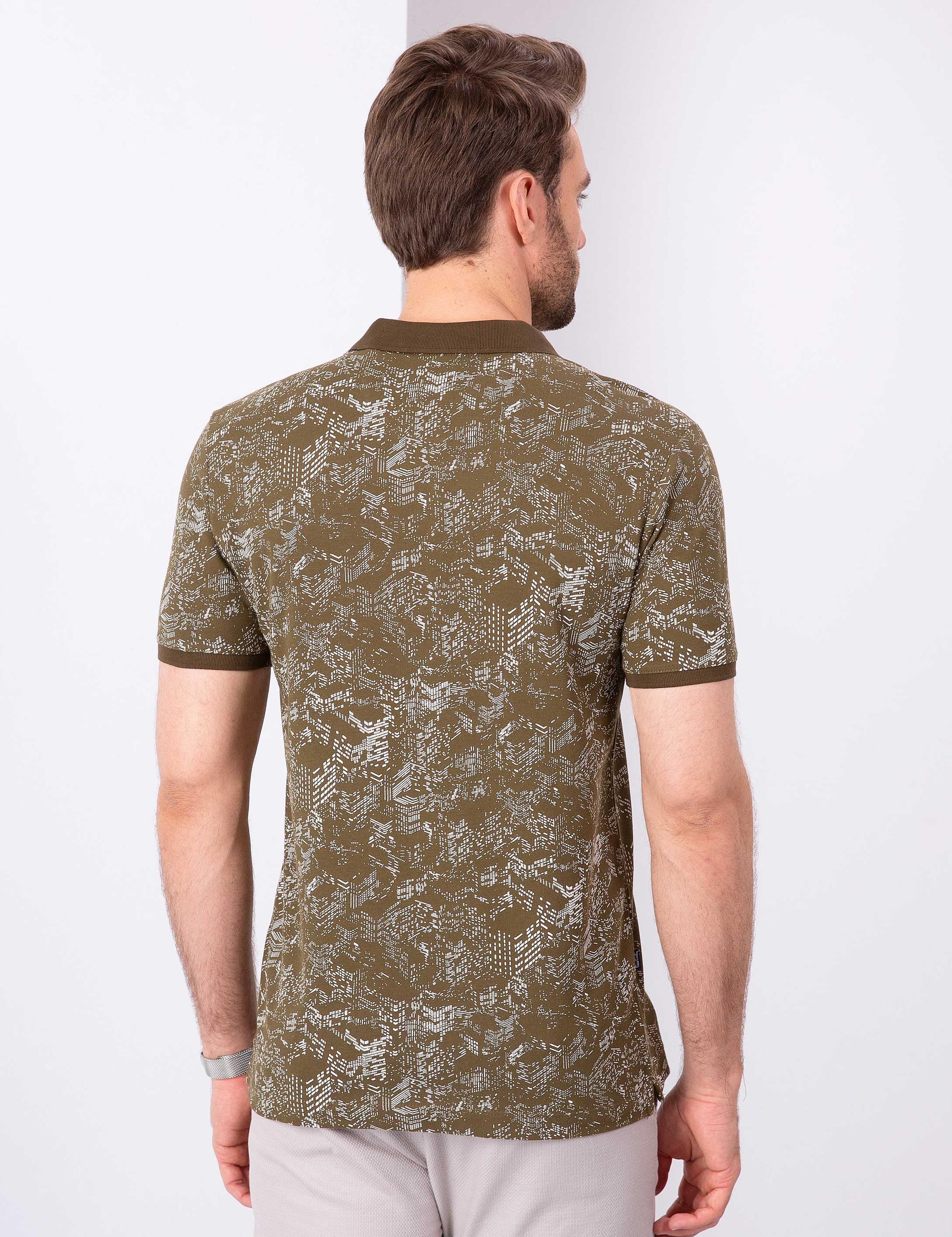 Haki Slim Fit Polo Yaka T-Shirt