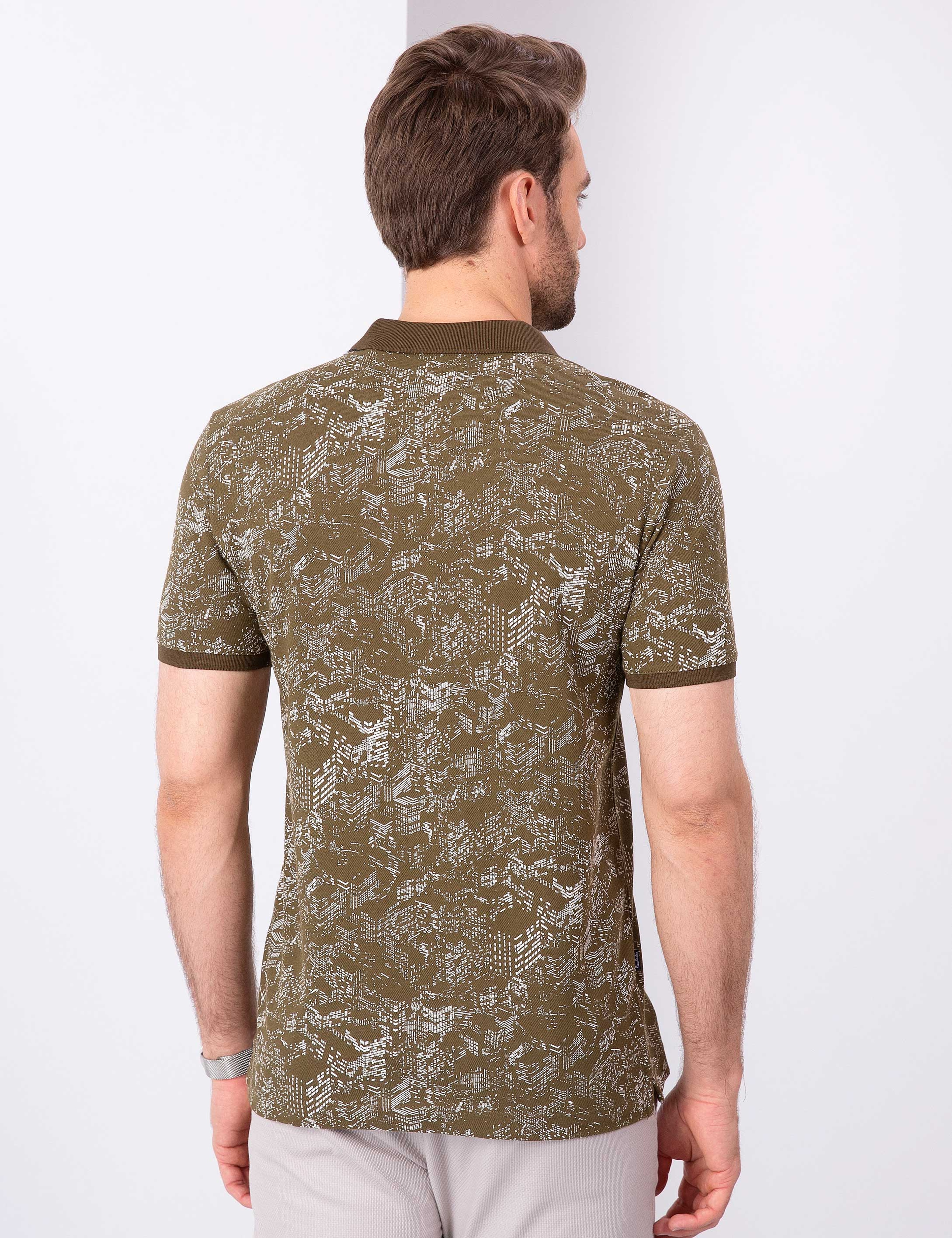 Haki Slim Fit Polo Yaka T-Shirt - Image 3