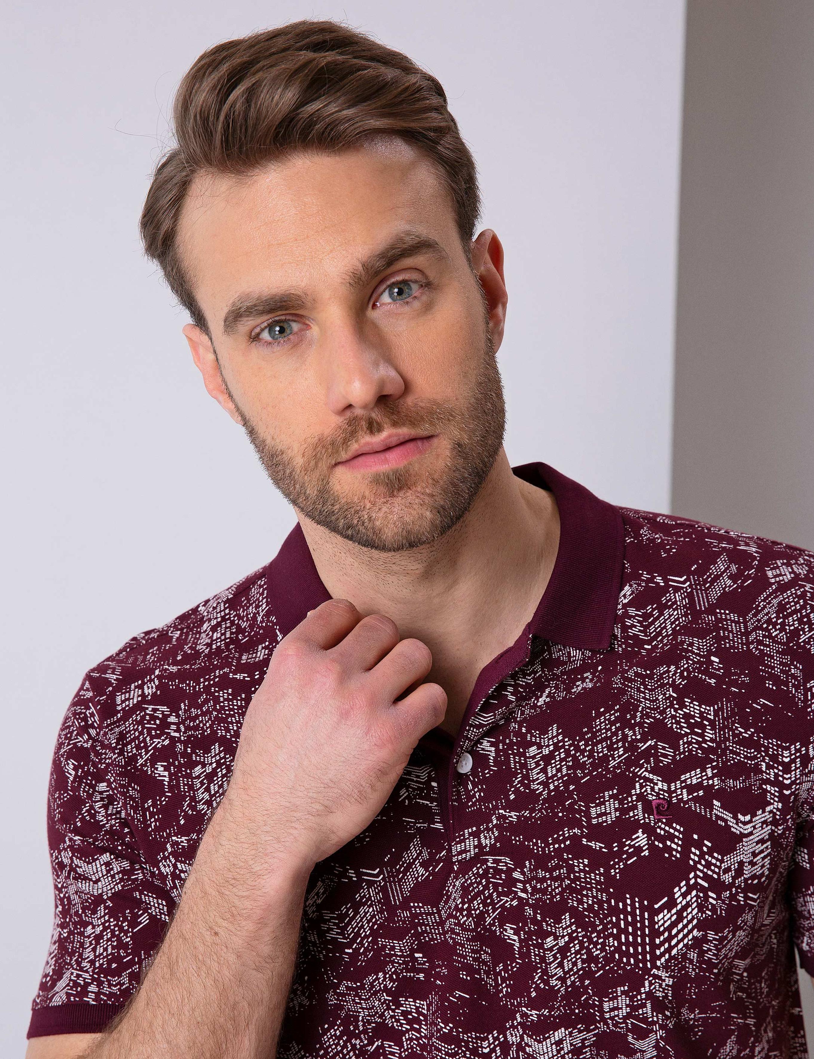 Bordo Slim Fit Polo Yaka T-Shirt