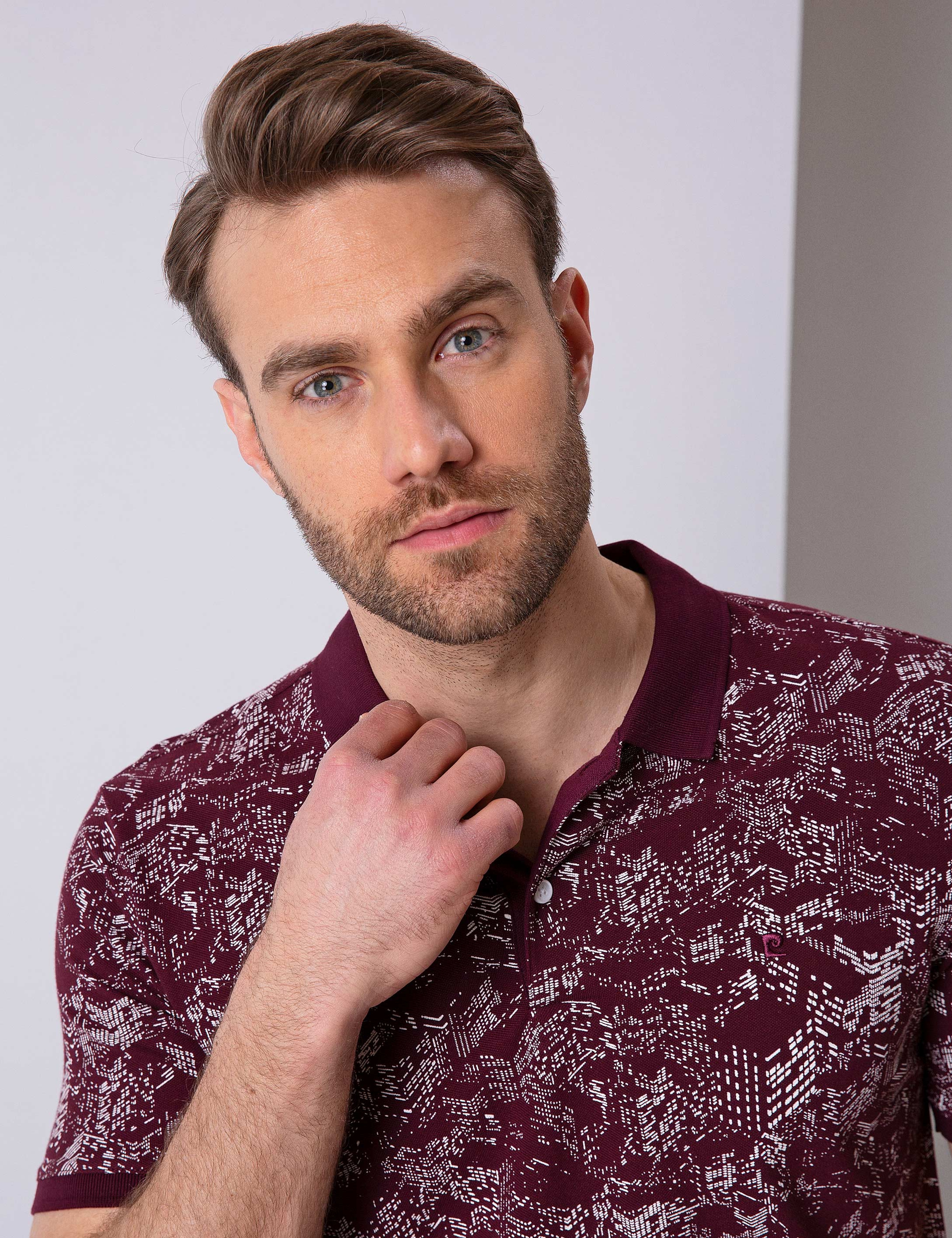 Bordo Slim Fit Polo Yaka T-Shirt - Image 1
