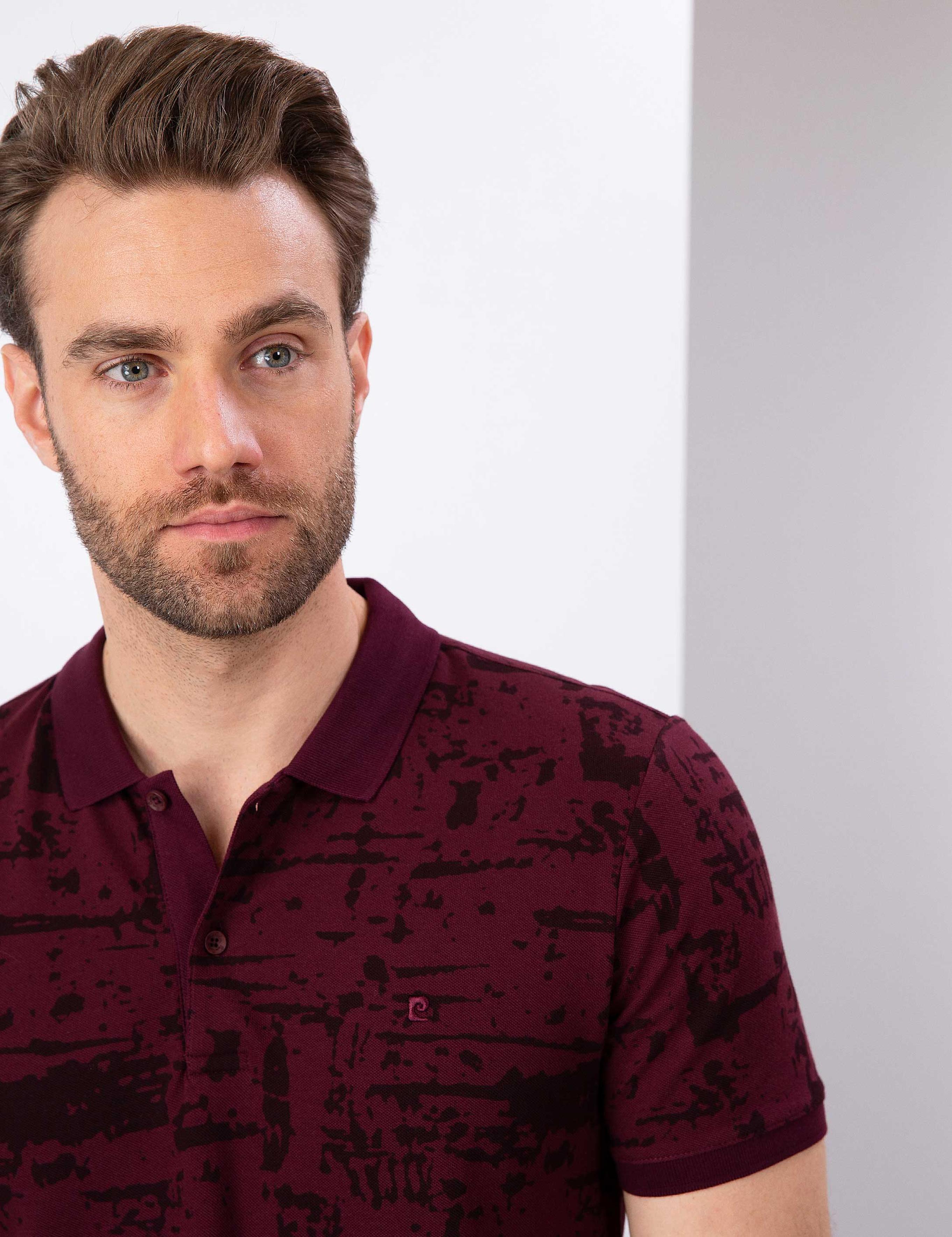 Bordo Slim Fit Polo Yaka T-Shirt
