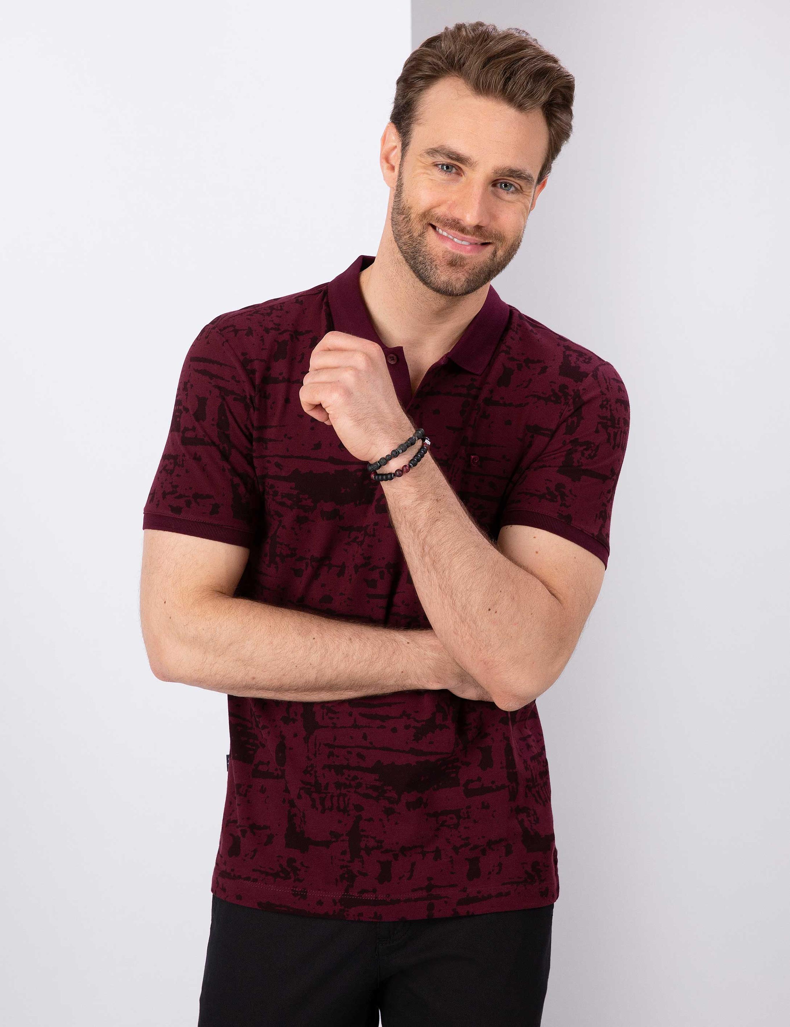 Bordo Slim Fit Polo Yaka T-Shirt