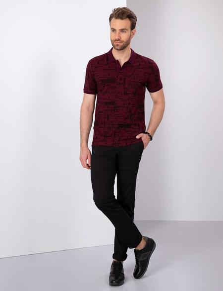 Bordo Slim Fit Polo Yaka T-Shirt - 50200833002