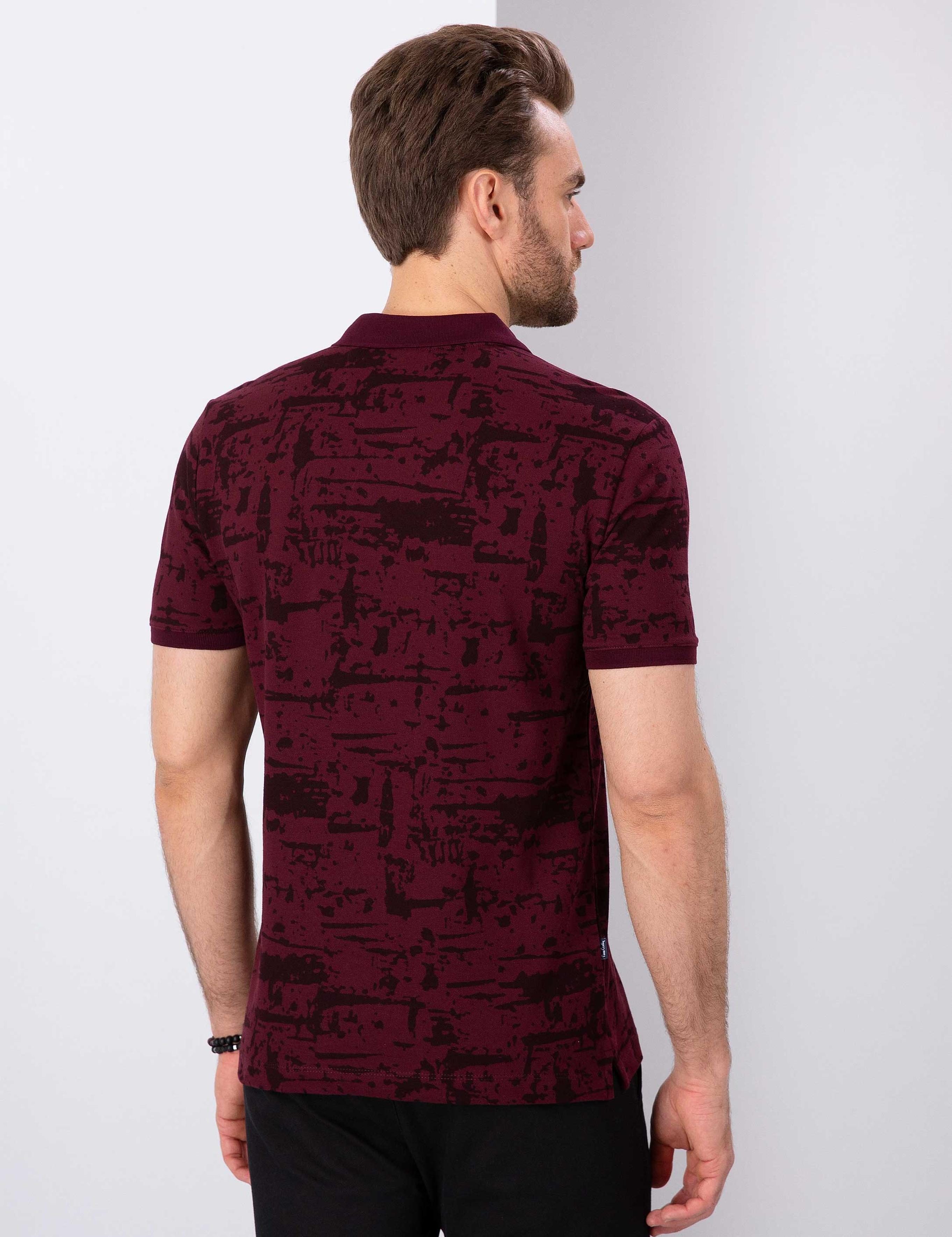 Bordo Slim Fit Polo Yaka T-Shirt