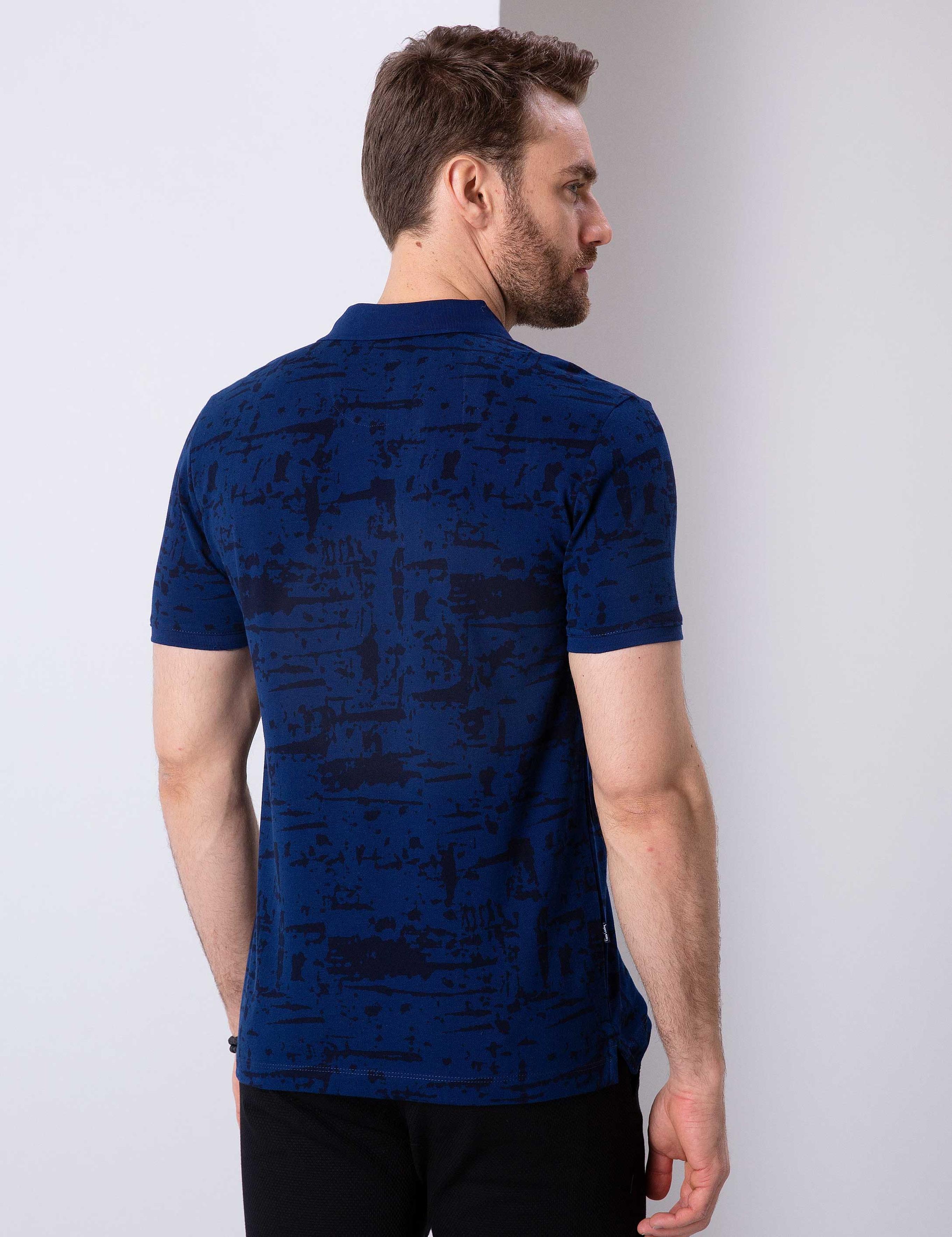 Lacivert Slim Fit Polo Yaka T-Shirt