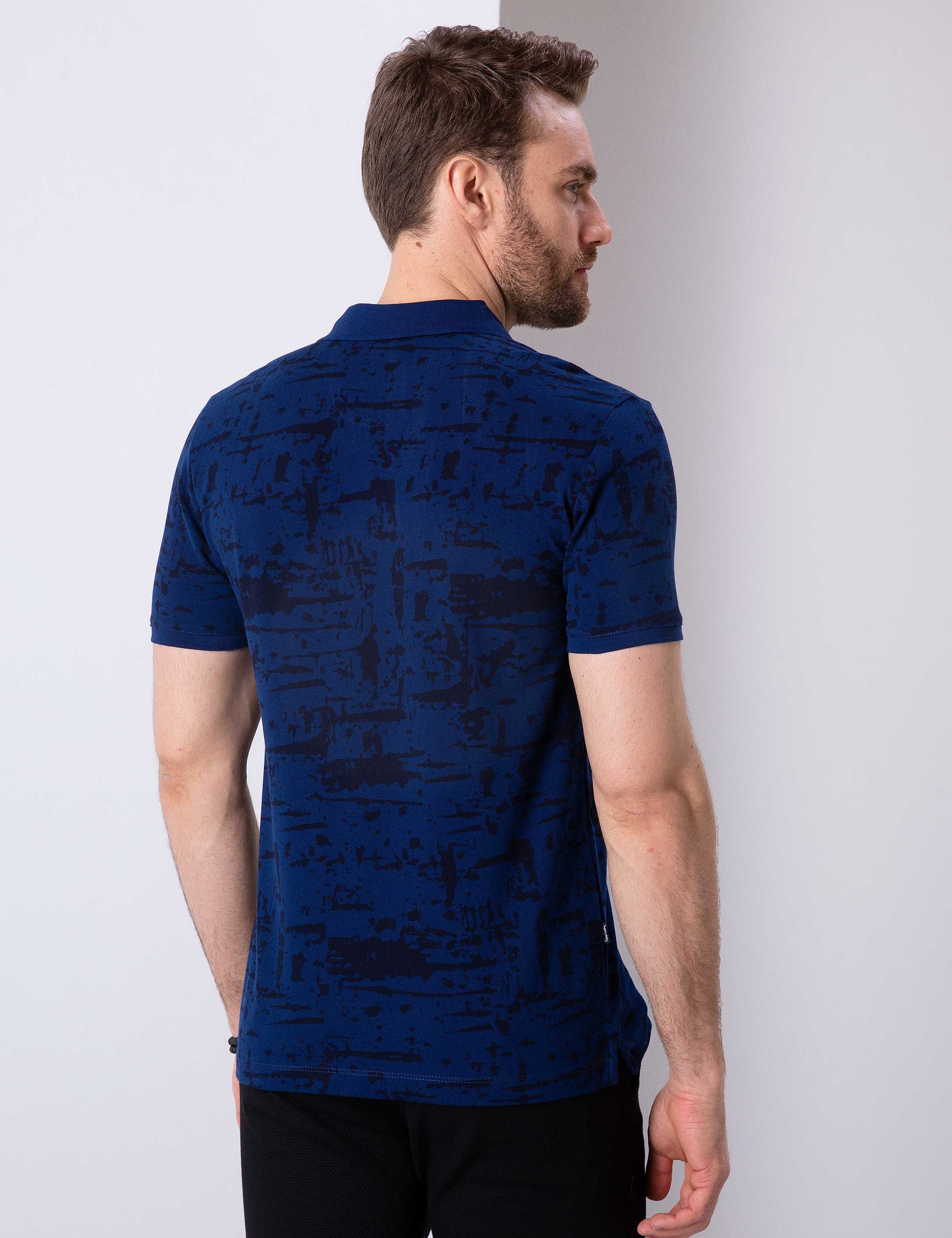 Lacivert Slim Fit Polo Yaka T-Shirt - Image 3