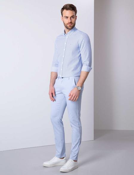 Açık Mavi Slim Fit Kanvas Pantolon - 50200872016