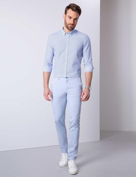 Açık Mavi Slim Fit Kanvas Pantolon - 50200872016