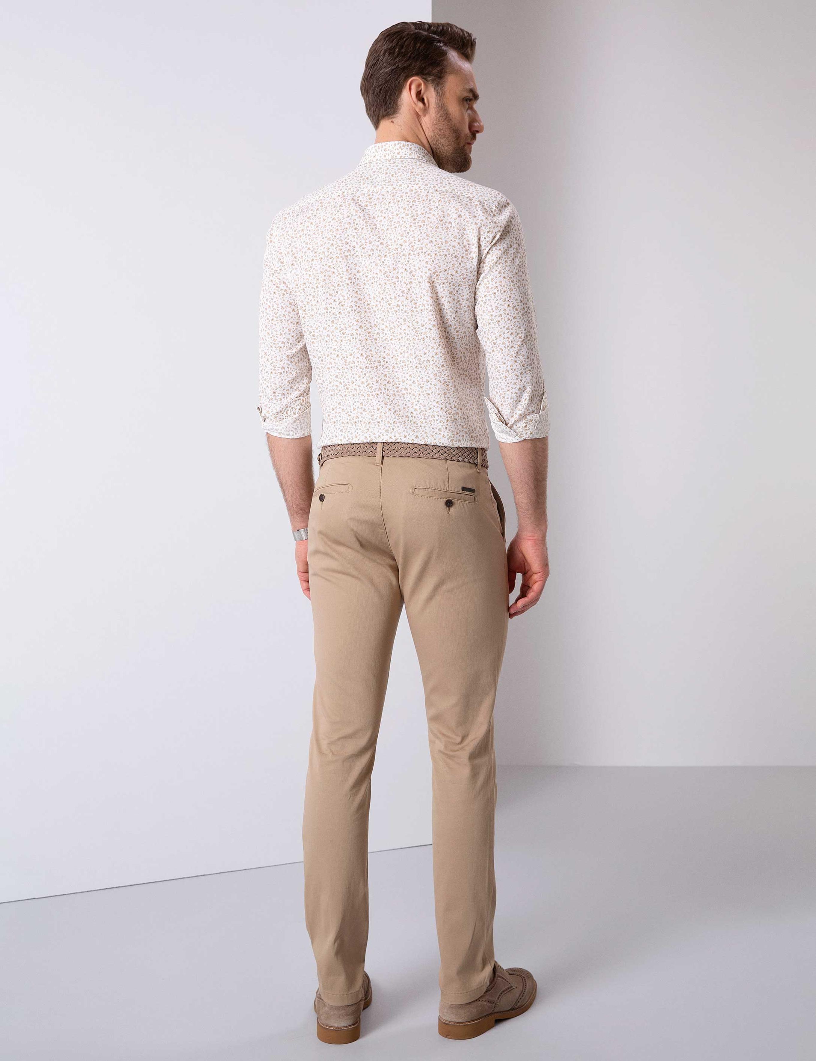 Camel Slim Fit Chino Pantolon