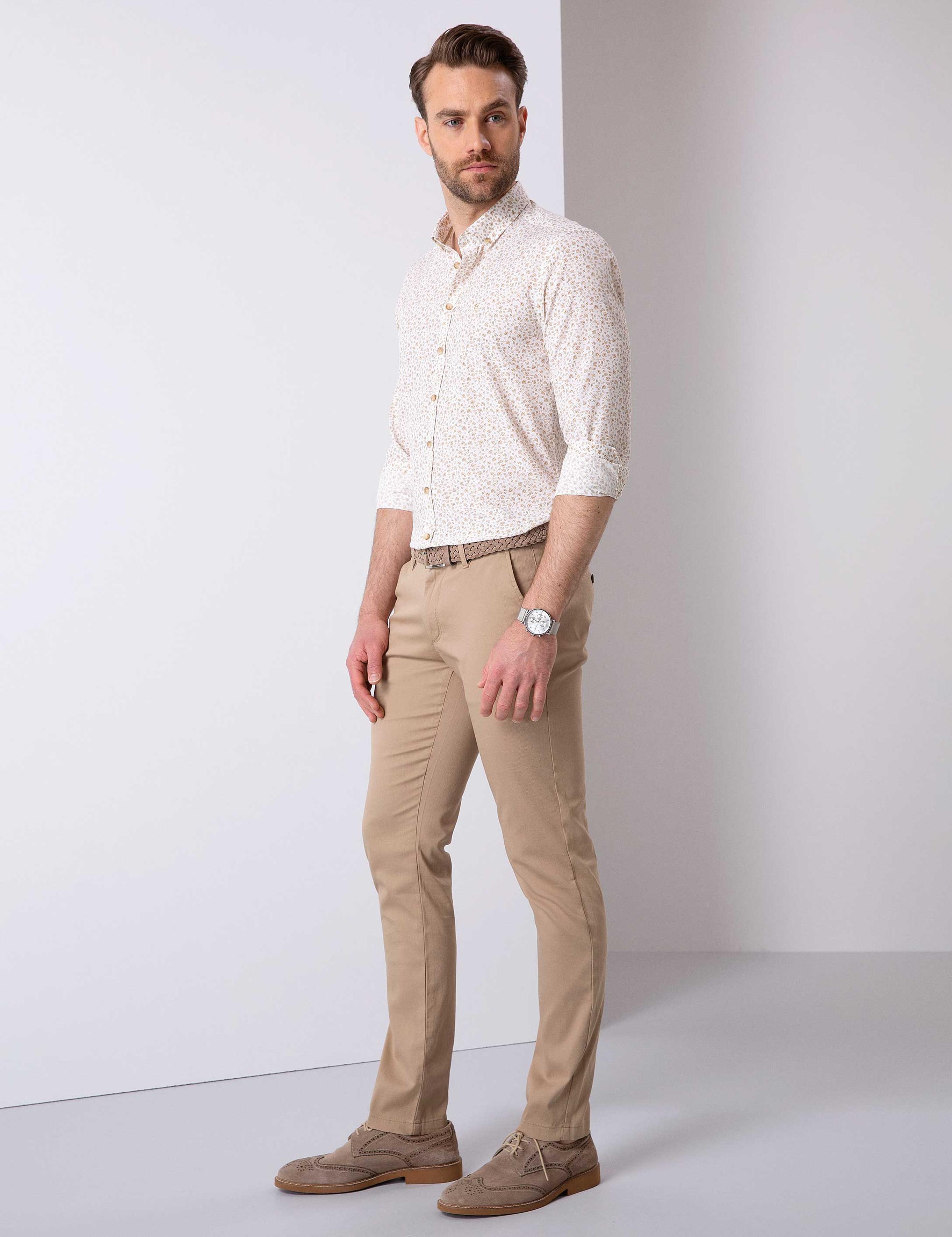 Camel Slim Fit Chino Pantolon