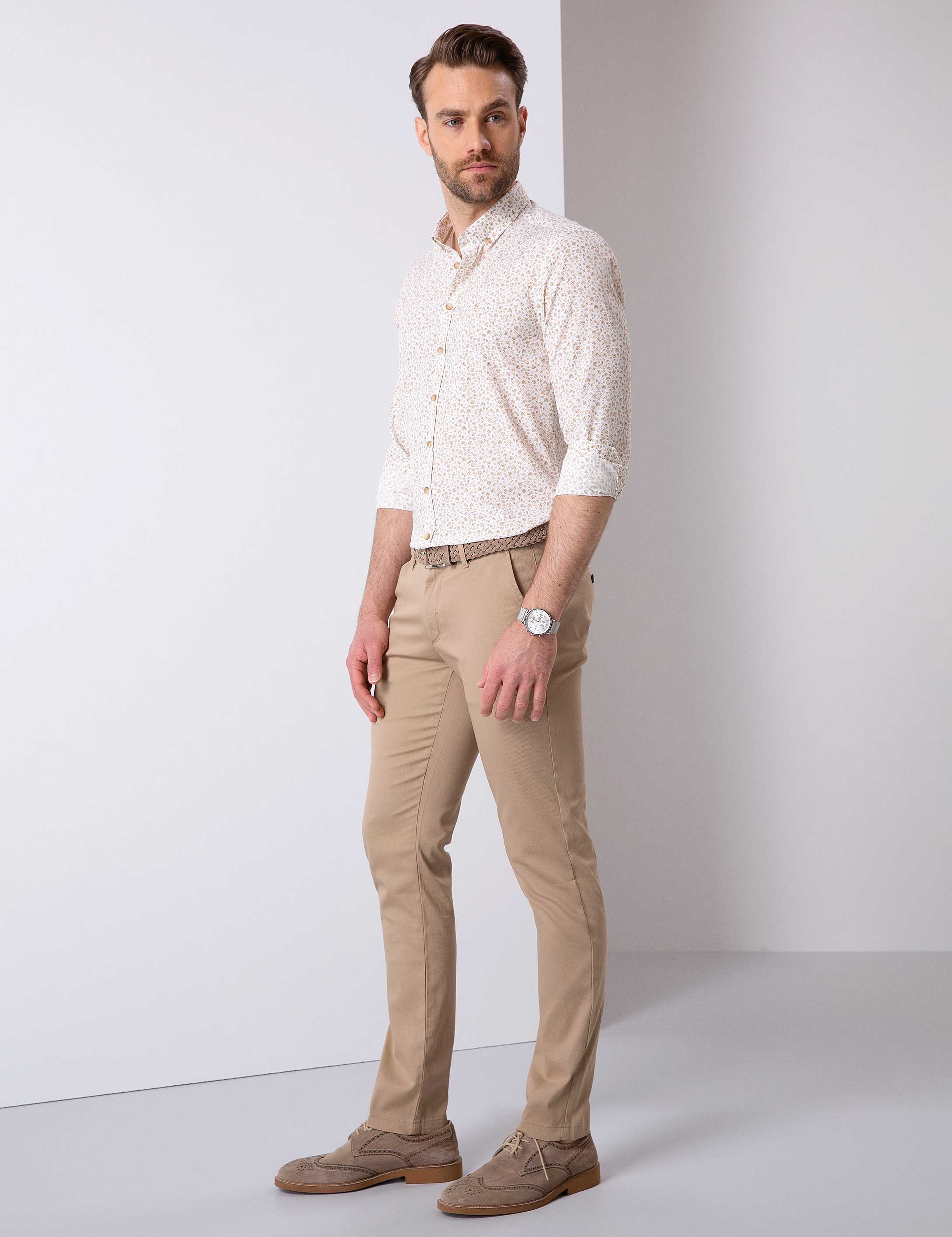 Camel Slim Fit Chino Pantolon - Image 2