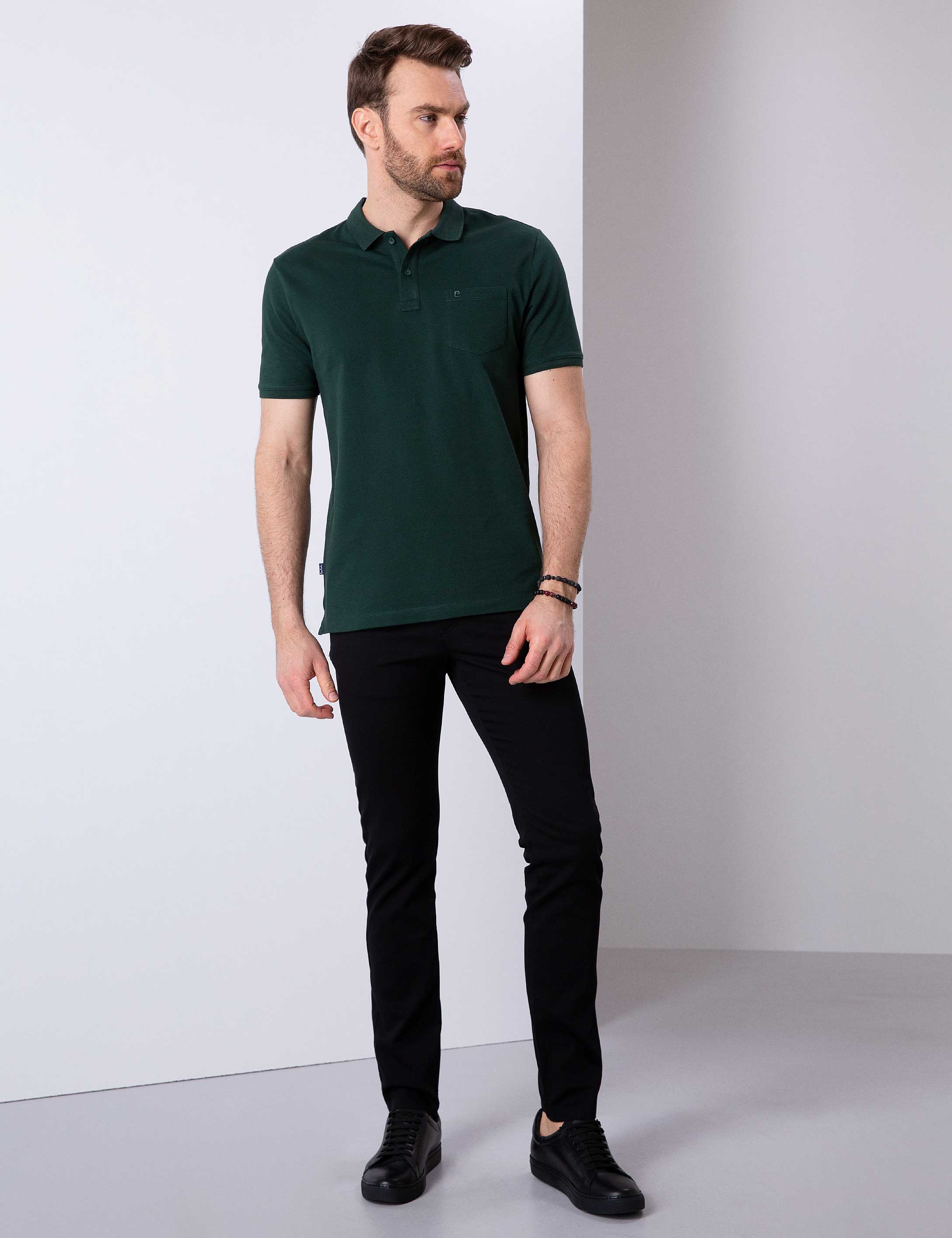 Siyah Slim Fit Chino Pantolon - Image 1