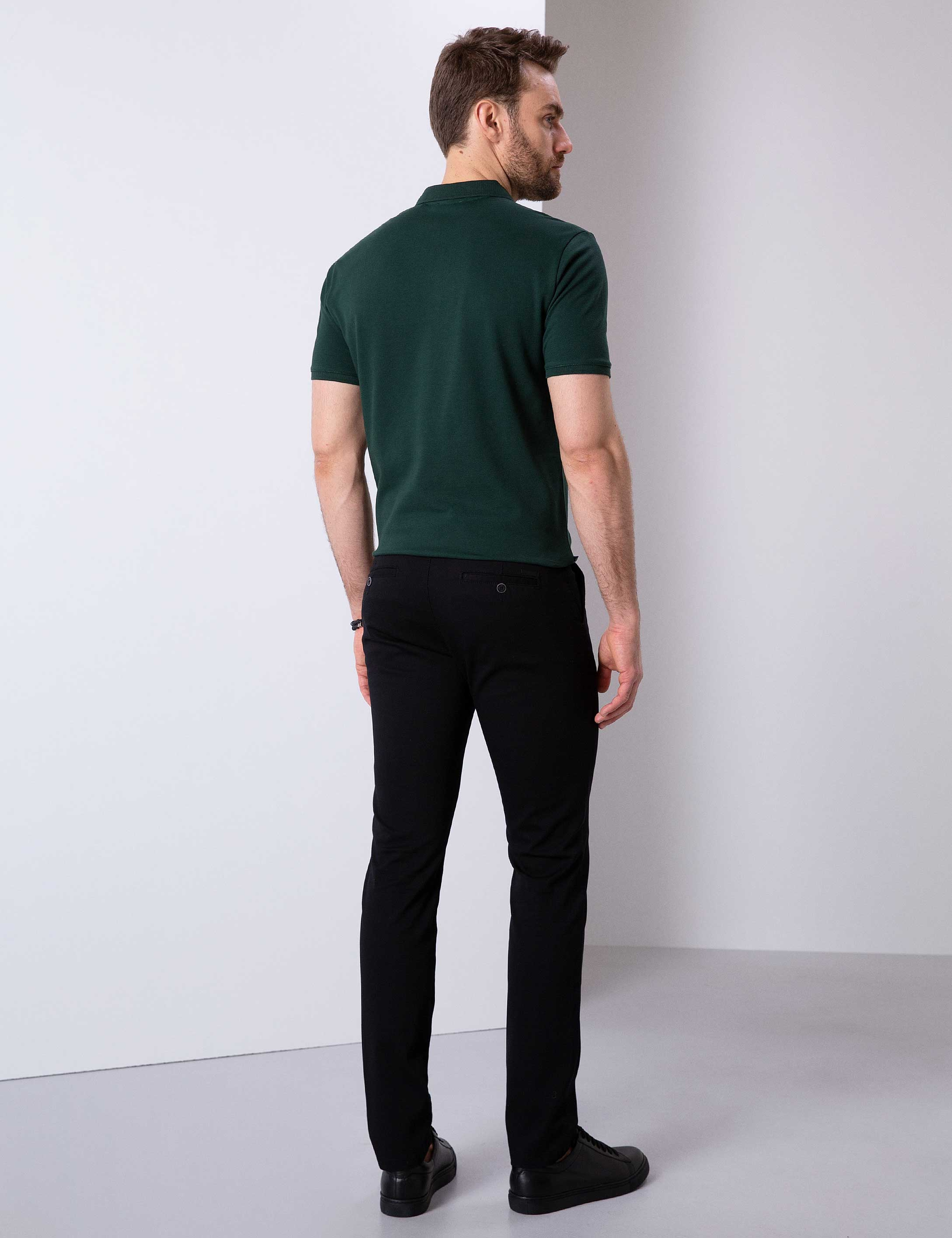Siyah Slim Fit Chino Pantolon
