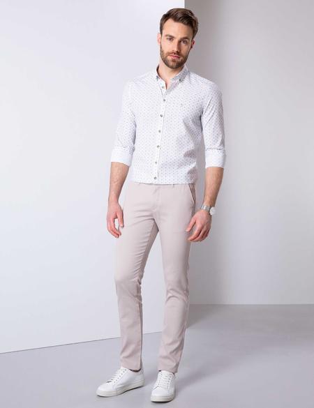 Bej Slim Fit Kanvas Pantolon - 50200872093