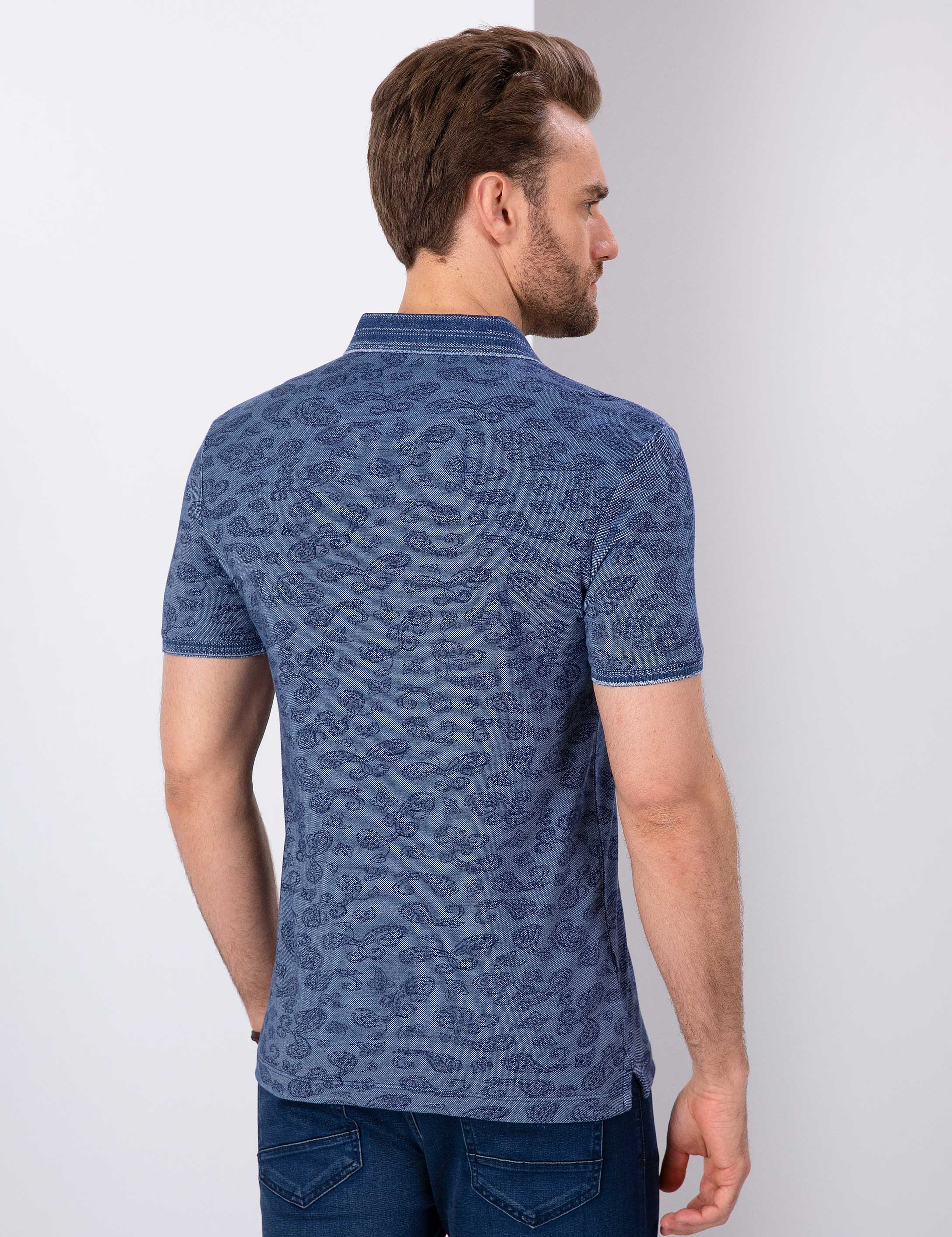 Lacivert Slim Fit Polo Yaka T-Shirt - Image 3
