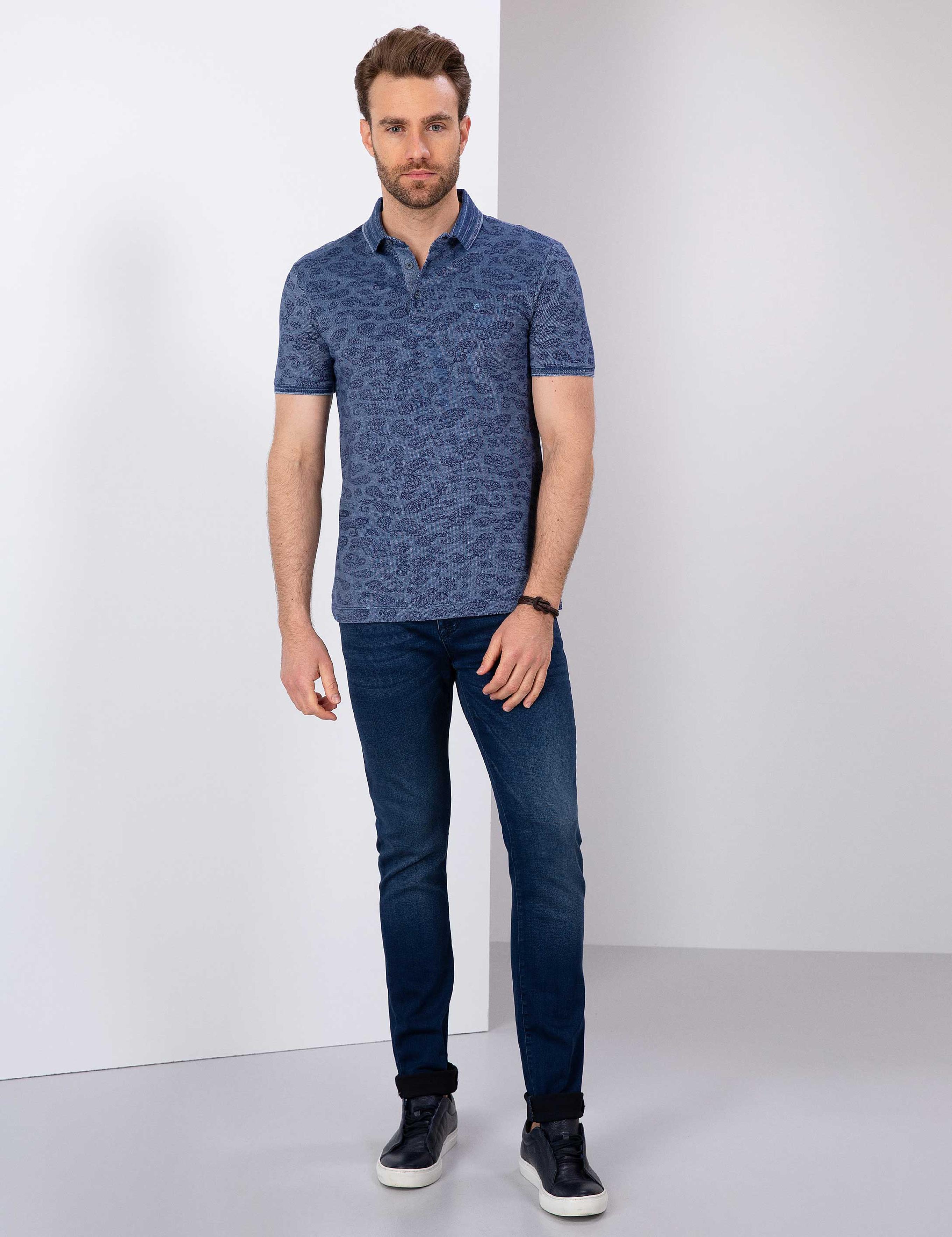 Lacivert Slim Fit Polo Yaka T-Shirt