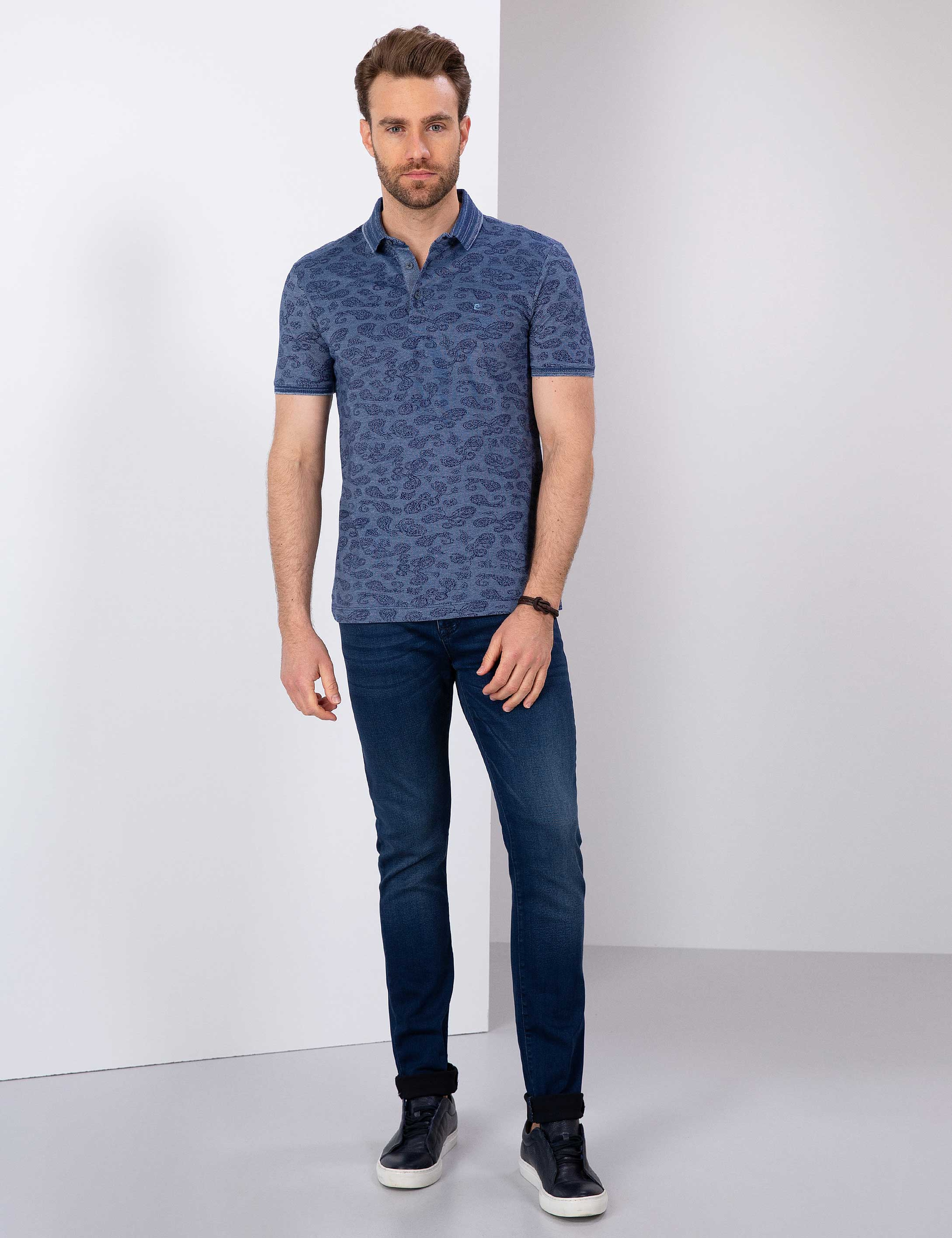 Lacivert Slim Fit Polo Yaka T-Shirt - Image 4