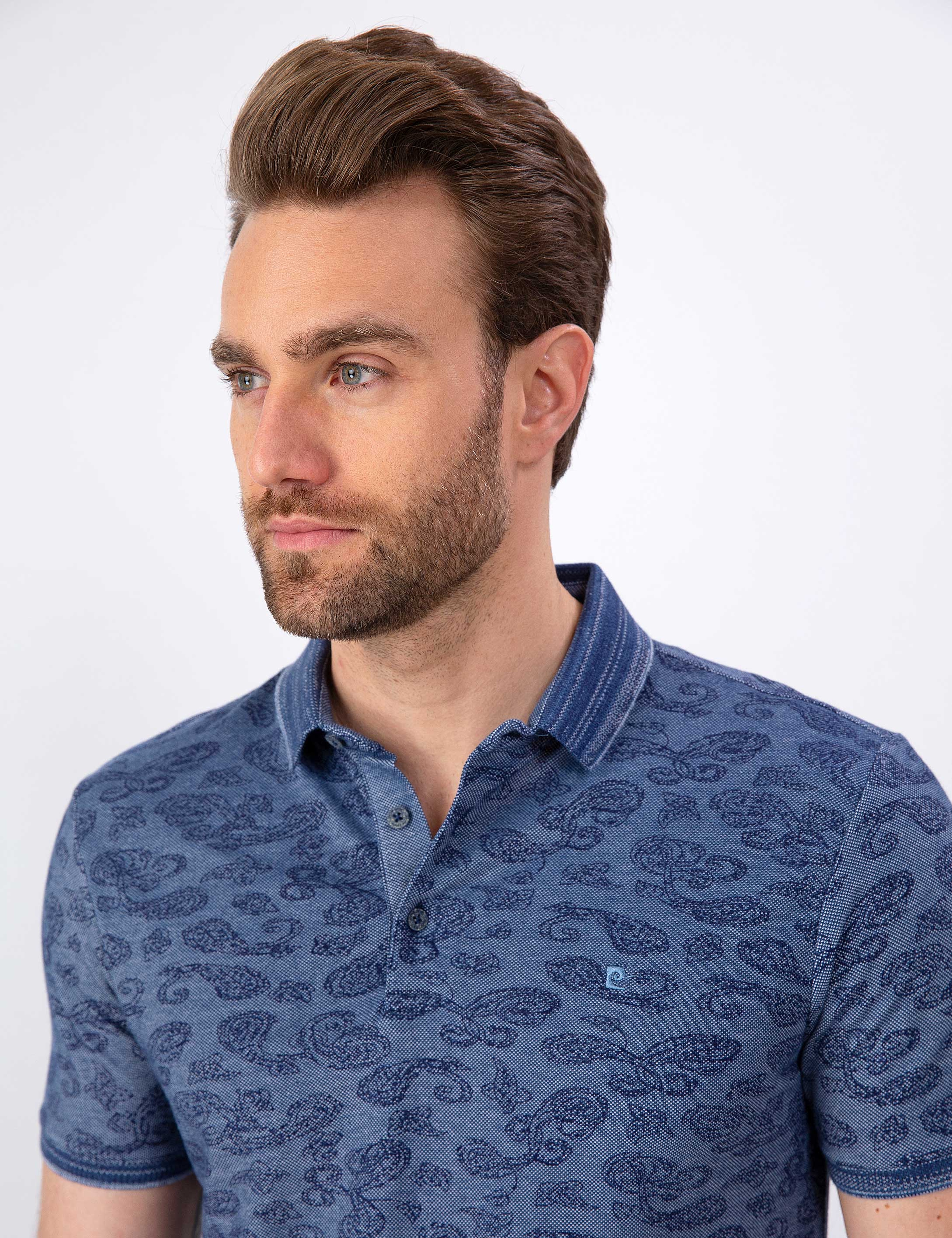 Lacivert Slim Fit Polo Yaka T-Shirt - Image 1