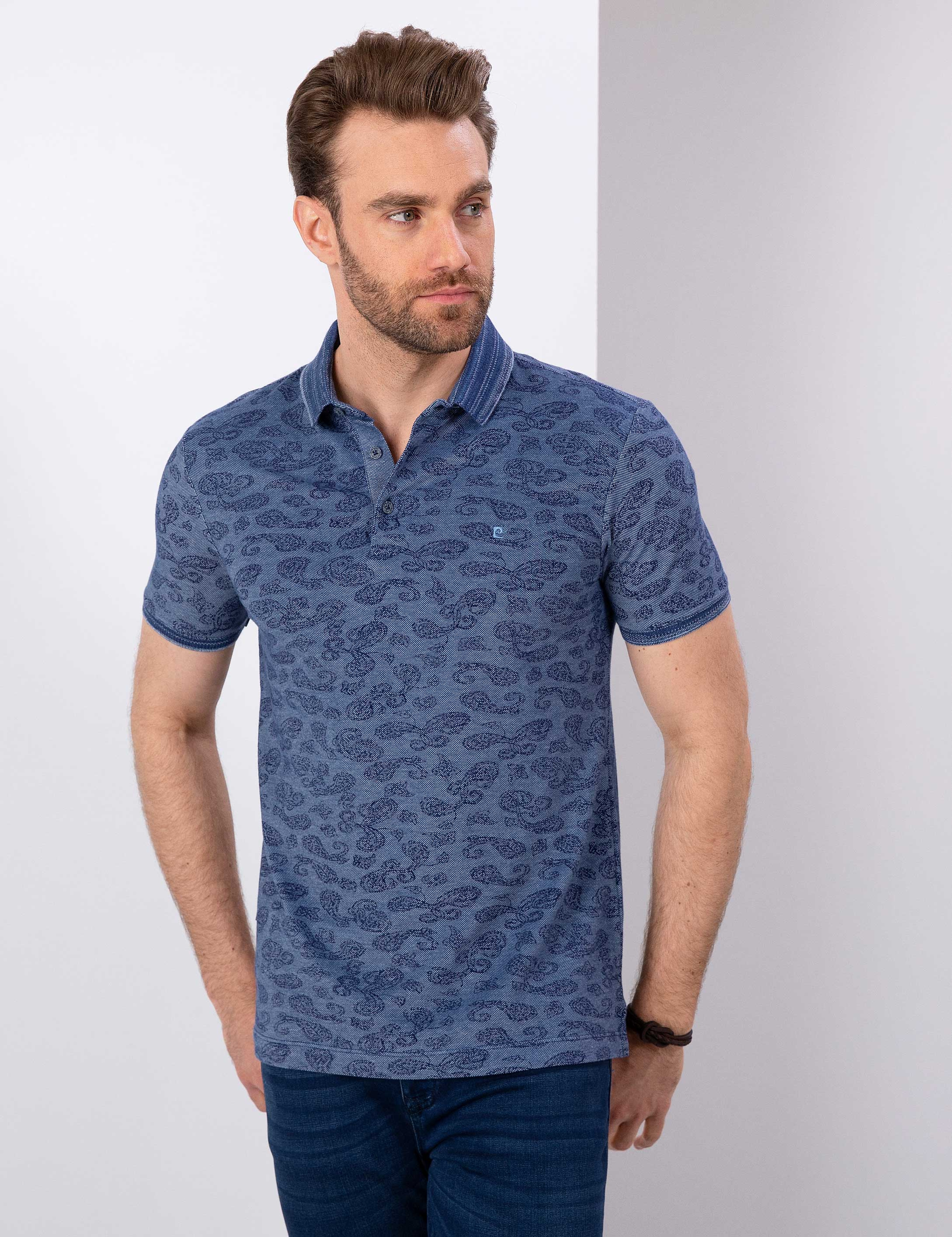 Lacivert Slim Fit Polo Yaka T-Shirt - Image 2