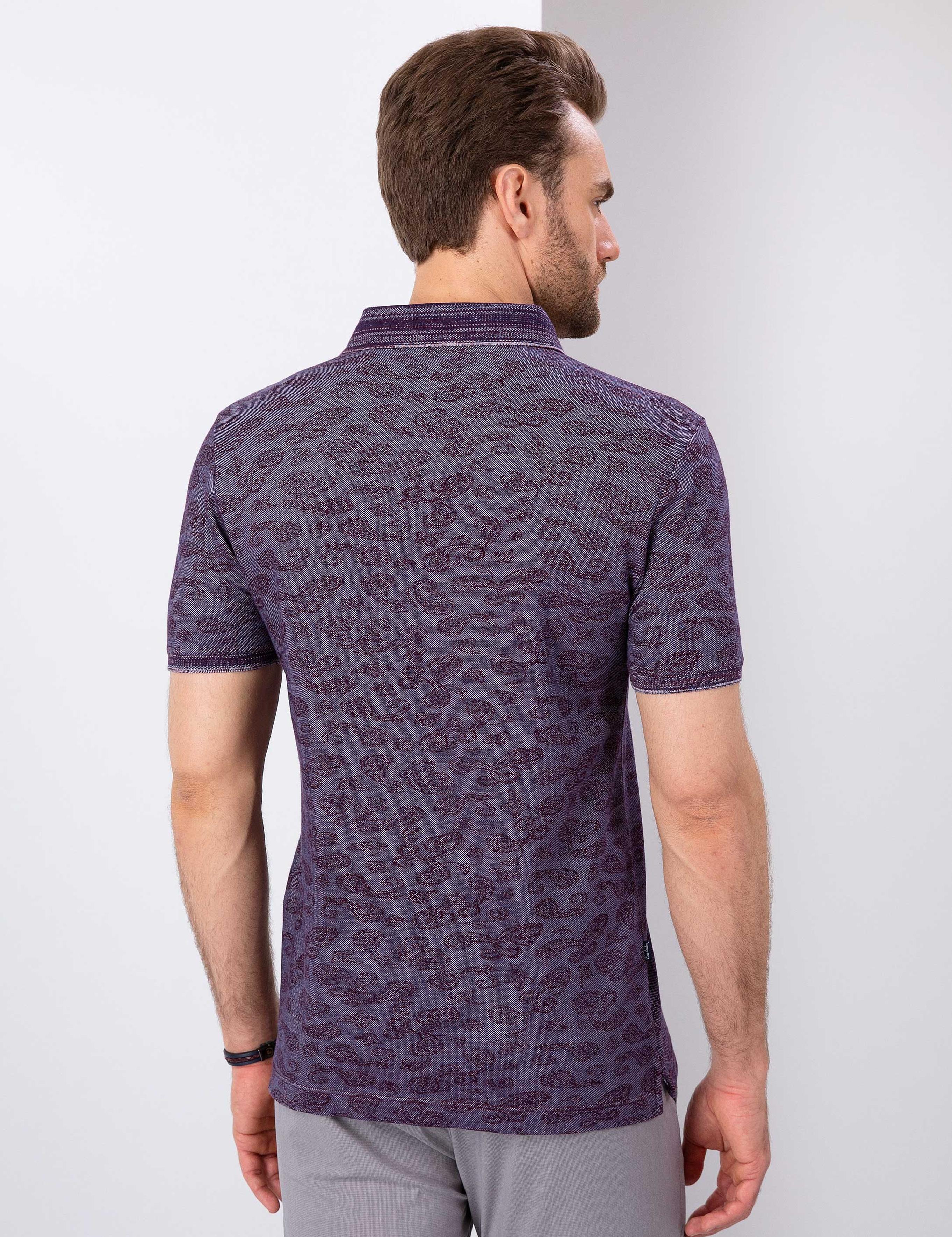 Bordo Slim Fit Polo Yaka T-Shirt