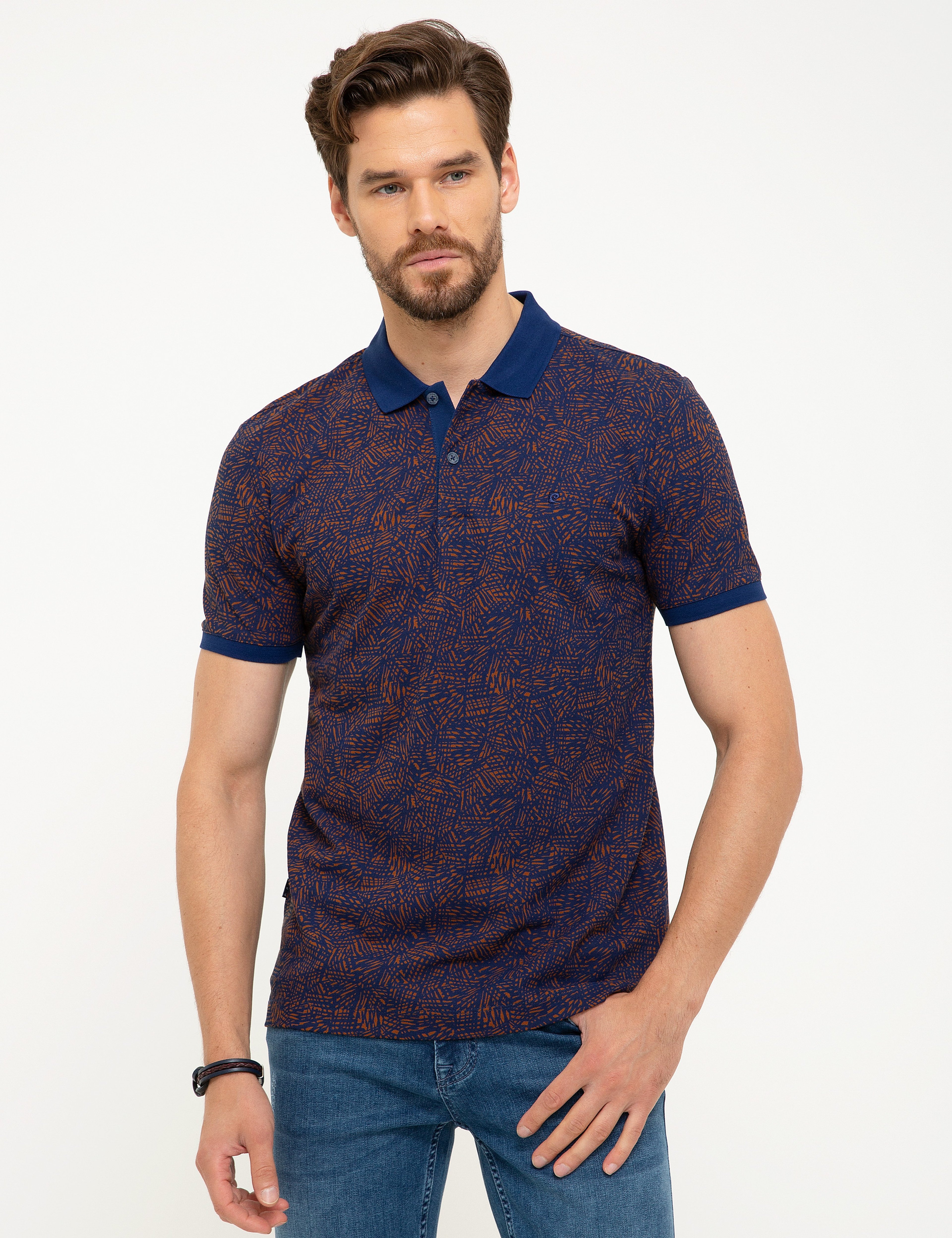 Lacivert Slim Fit Polo Yaka T-Shirt - Image 1