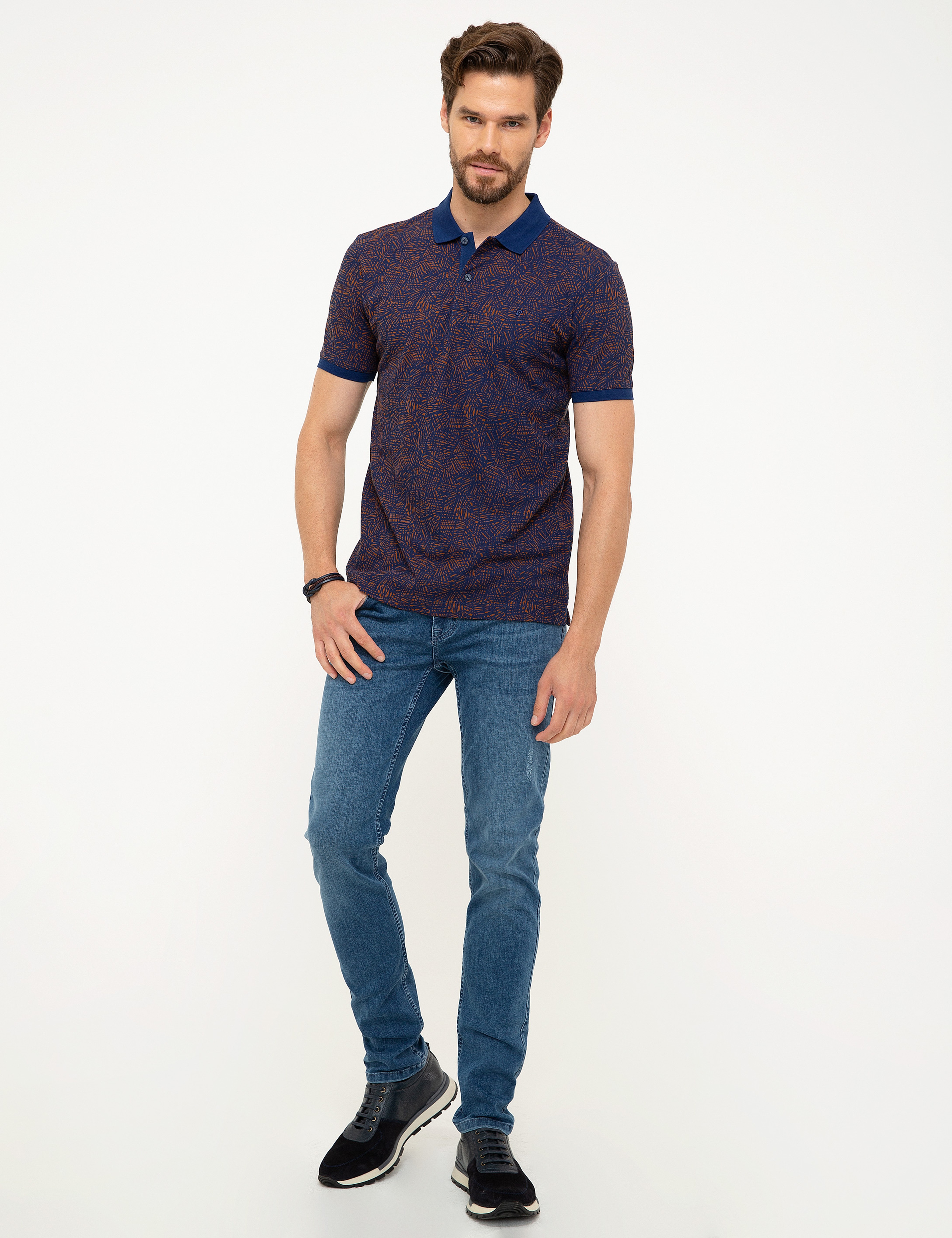 Lacivert Slim Fit Polo Yaka T-Shirt - Image 4