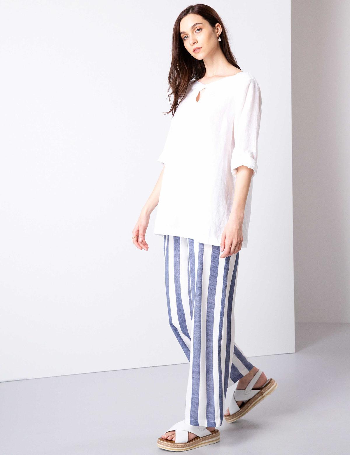 Açık Mavi Flare Fit Kumaş Pantolon - 50201143001