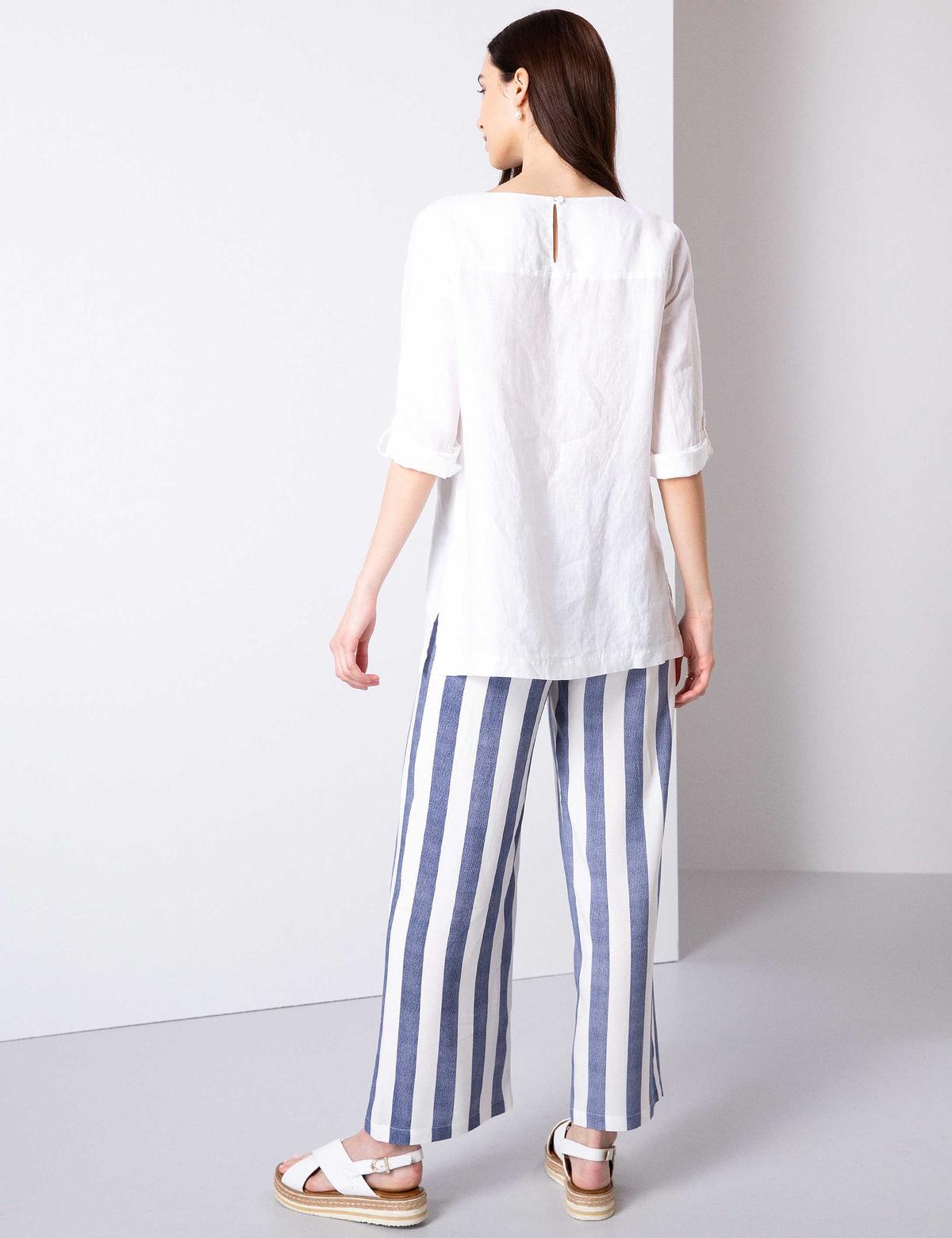 Açık Mavi Flare Fit Kumaş Pantolon - 50201143001