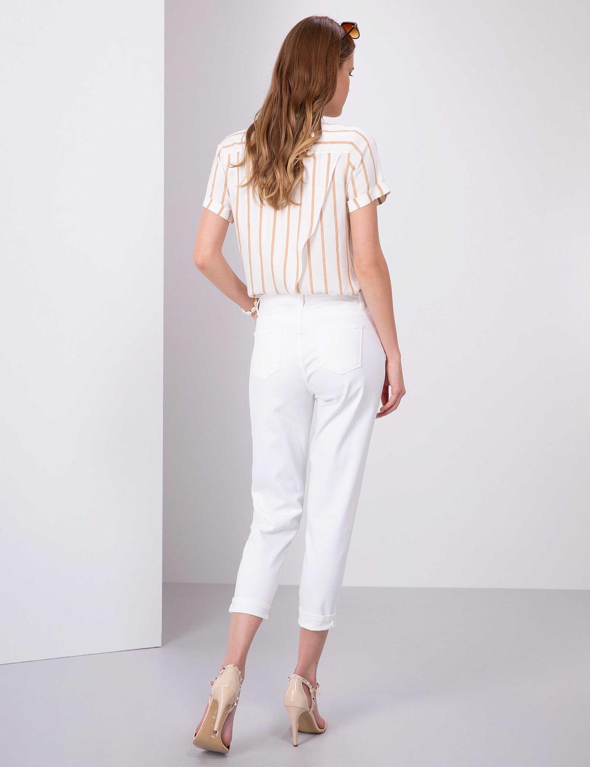 Beyaz Mom Fit Jean Pantolon - 50201164001